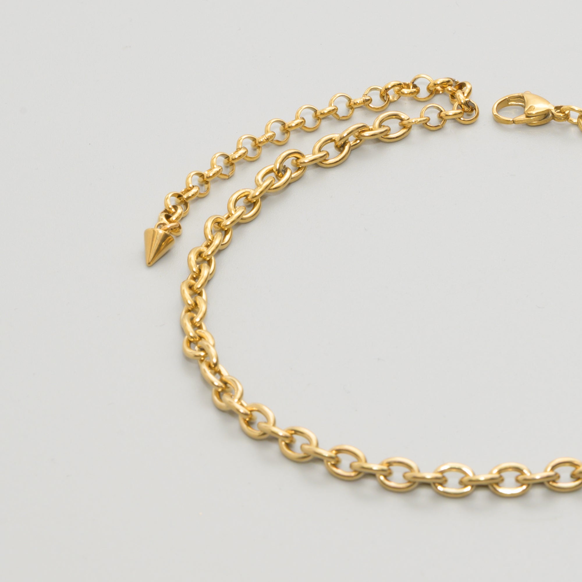 chunky 6mm cable chain choker necklace in gold stainless steel