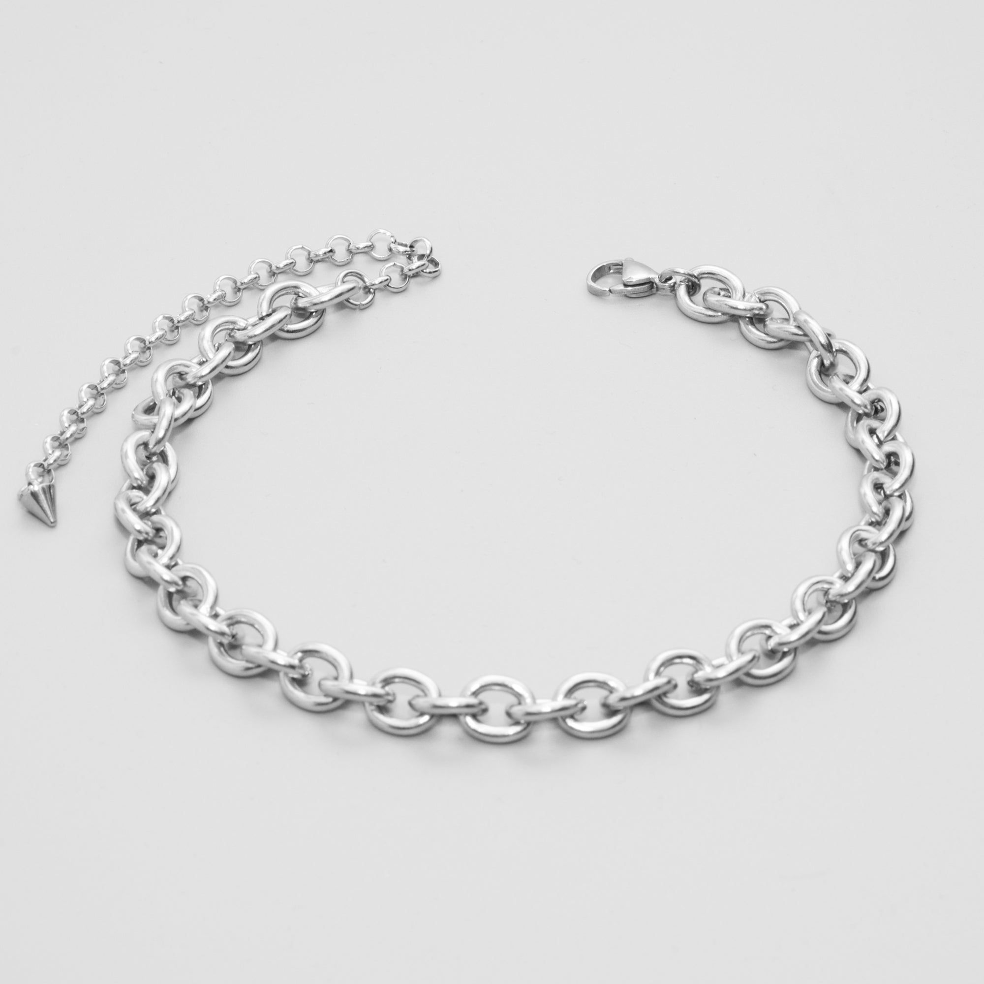 chunky 10mm cable chain choker in silver stainless steel