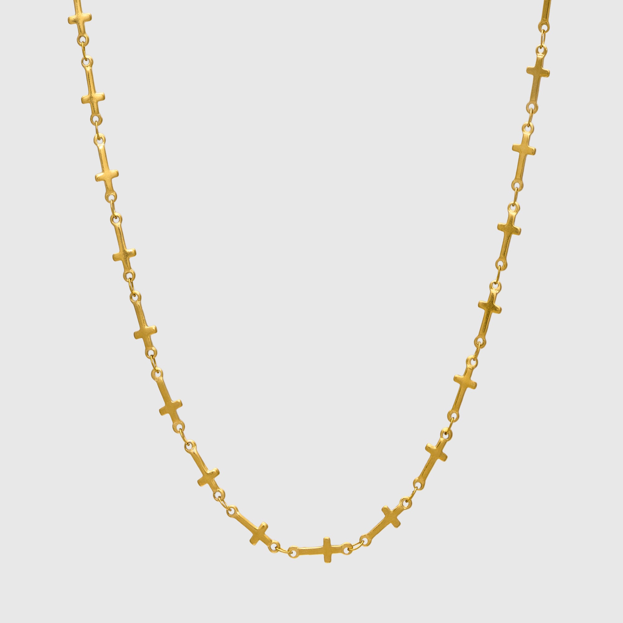 Cross Link Necklace - (Gold) 12mm