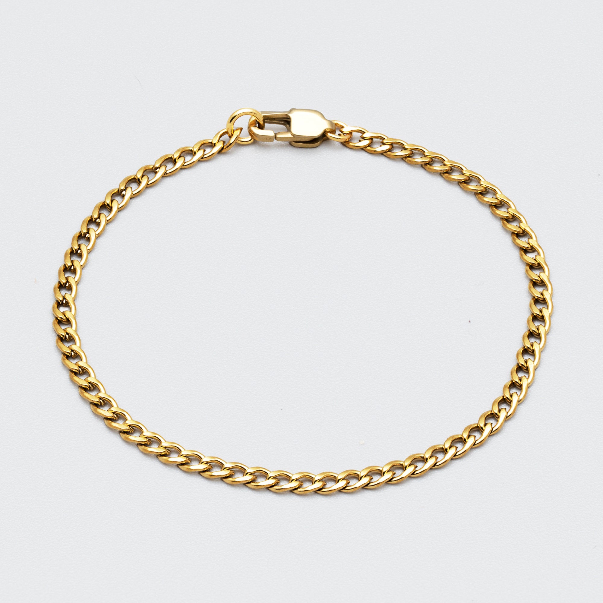 Dainty 3mm Gold cuban link bracelet