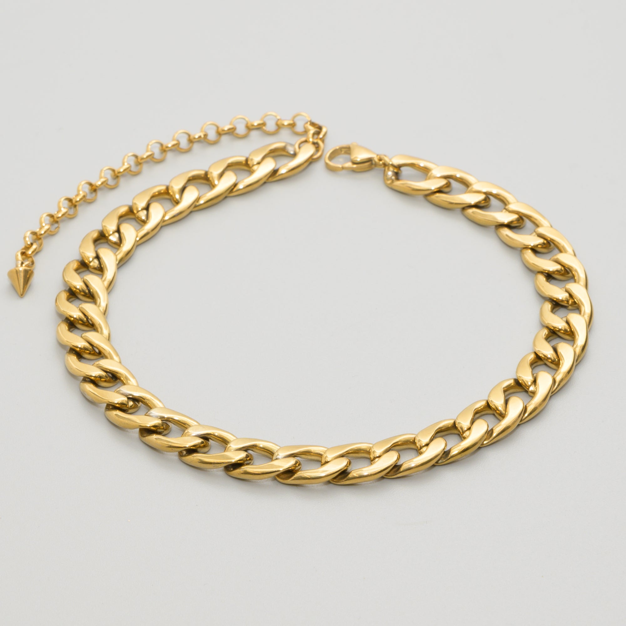 chunky 12mm Gold cuban link choker chain necklace