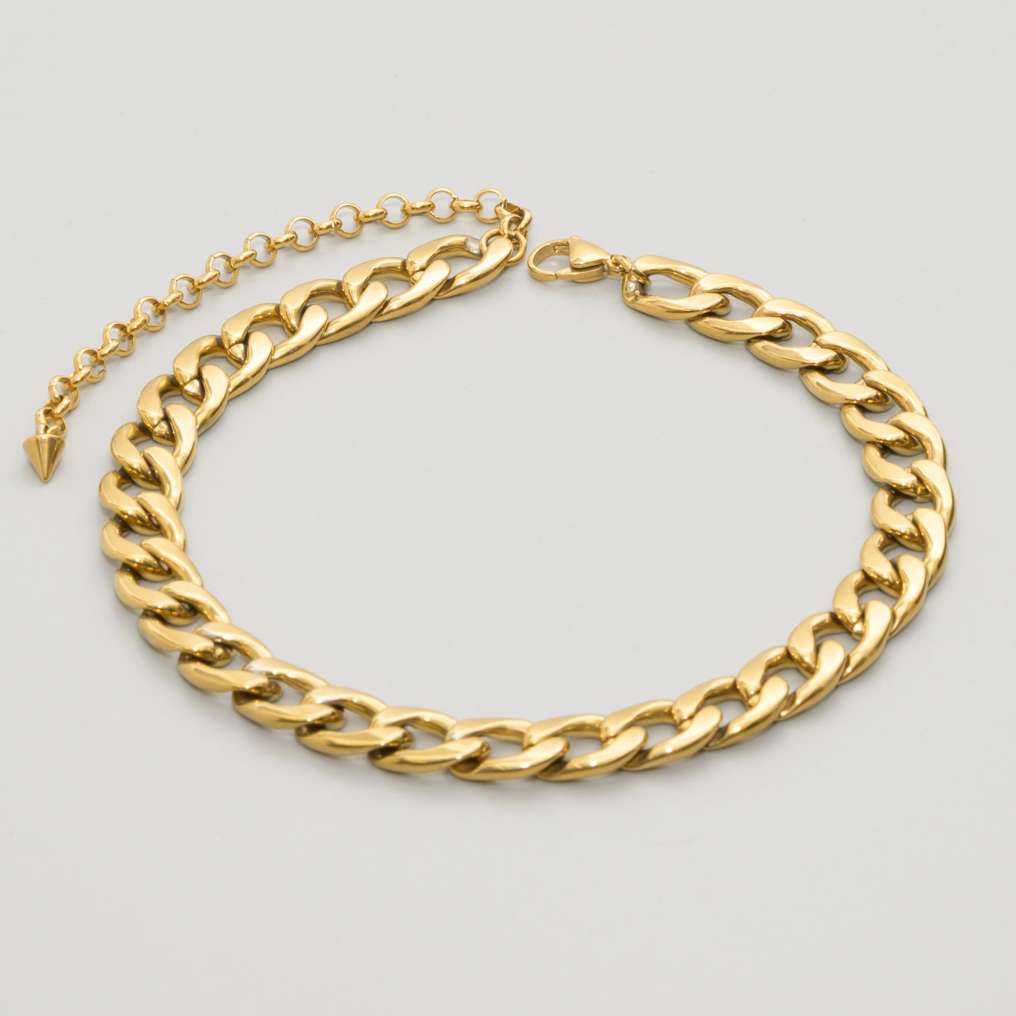 chunky 12mm Gold cuban link choker chain necklace