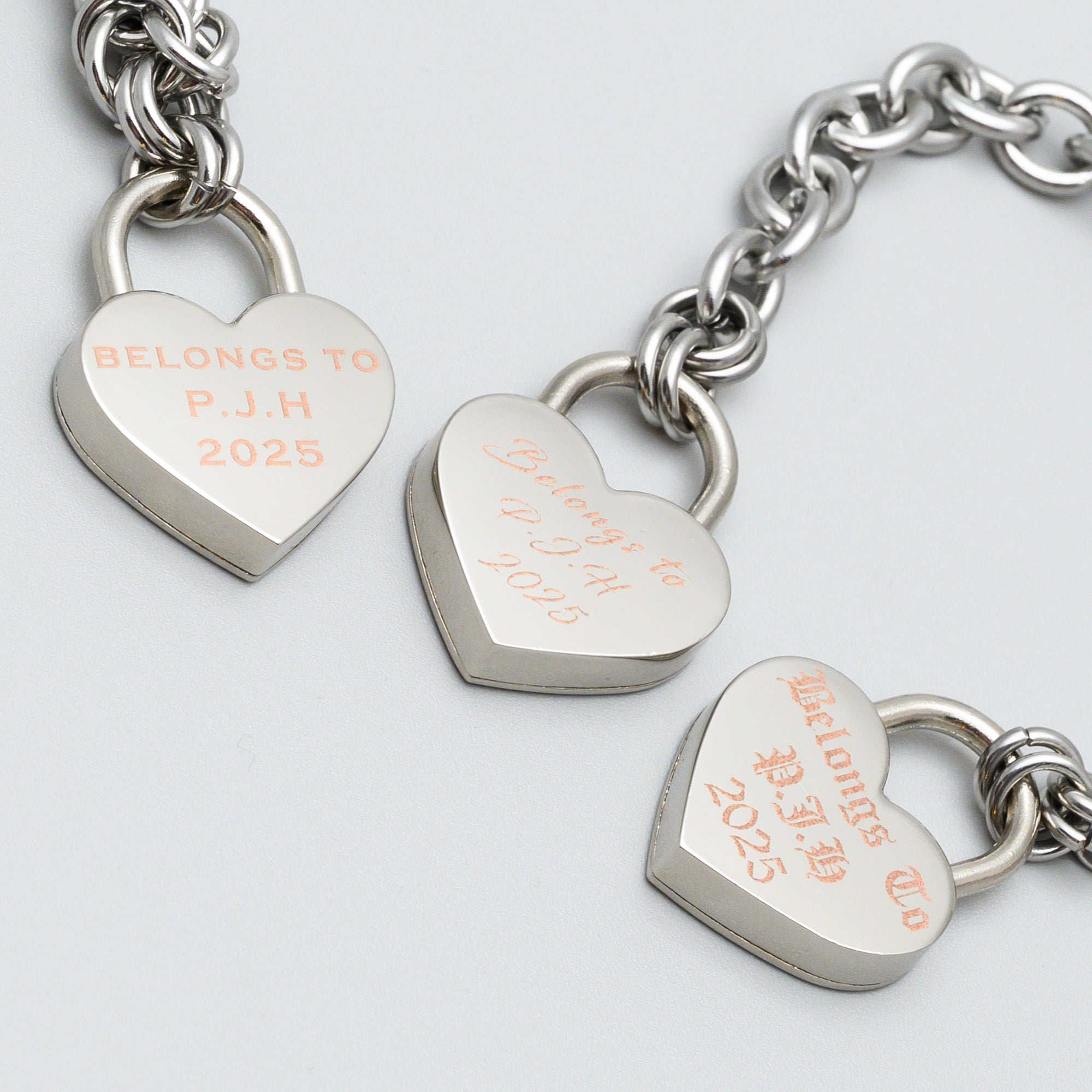 custom engraved slip chain choker padlock
