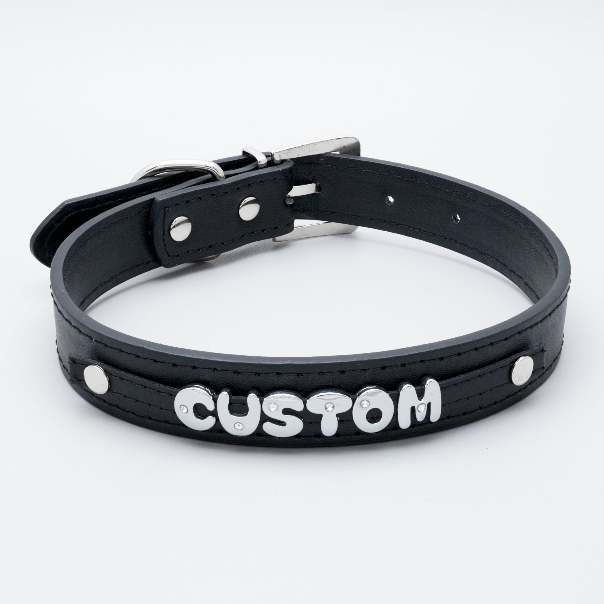 custom name and initial collar with silver kawaii style letter charms