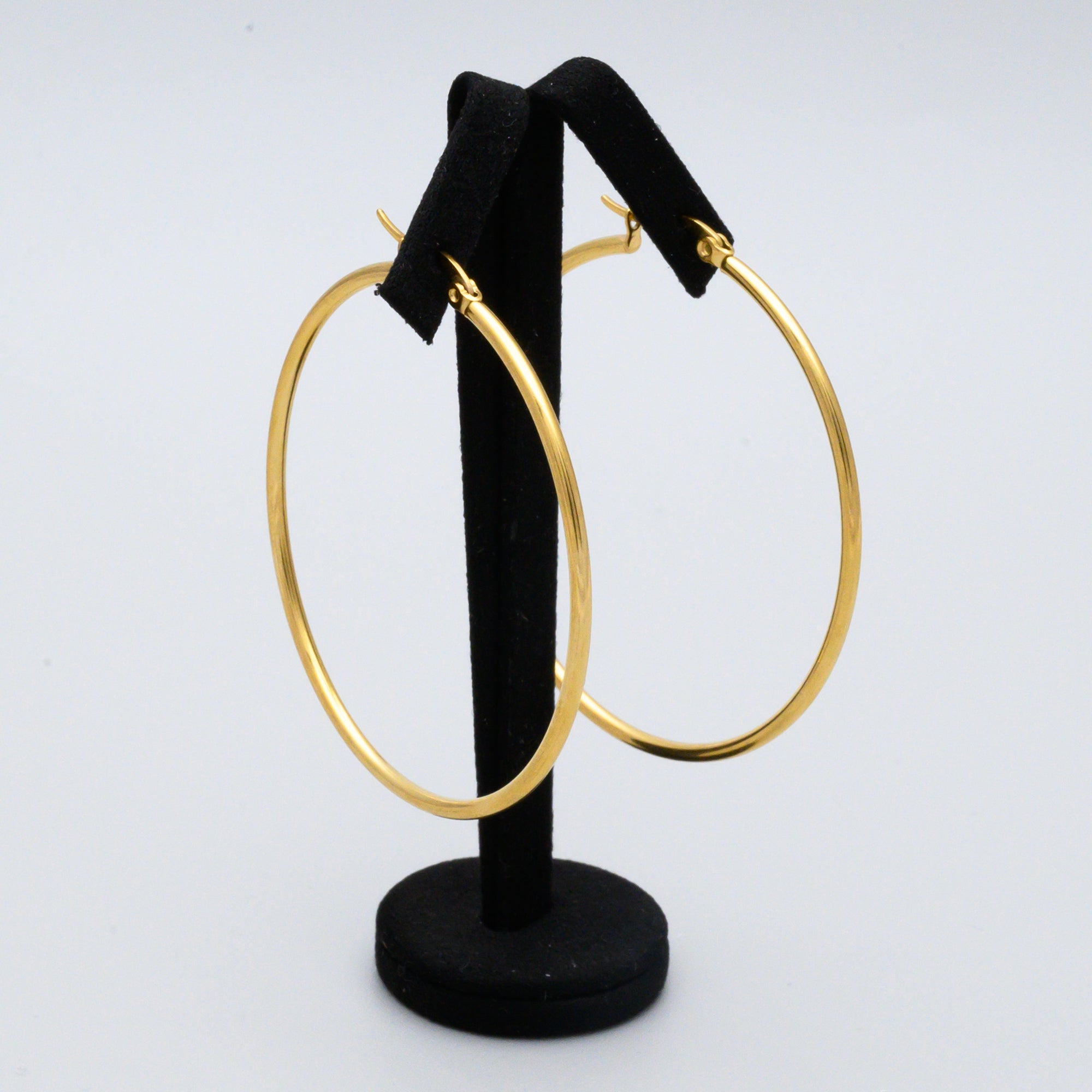 extra large non tarnish gold hoop earrings
