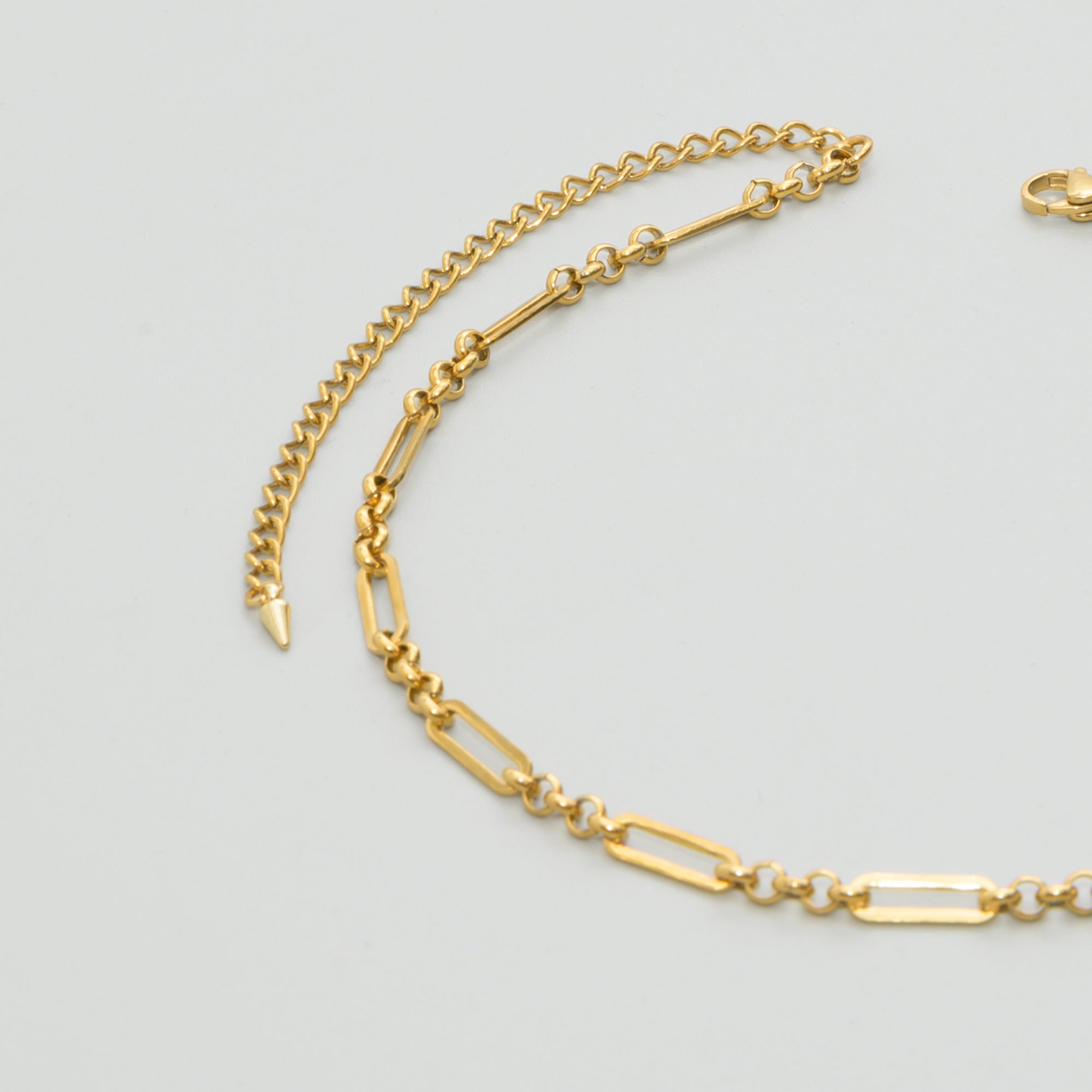 Fancy Paperclip chain choker in Gold plated stainless steel