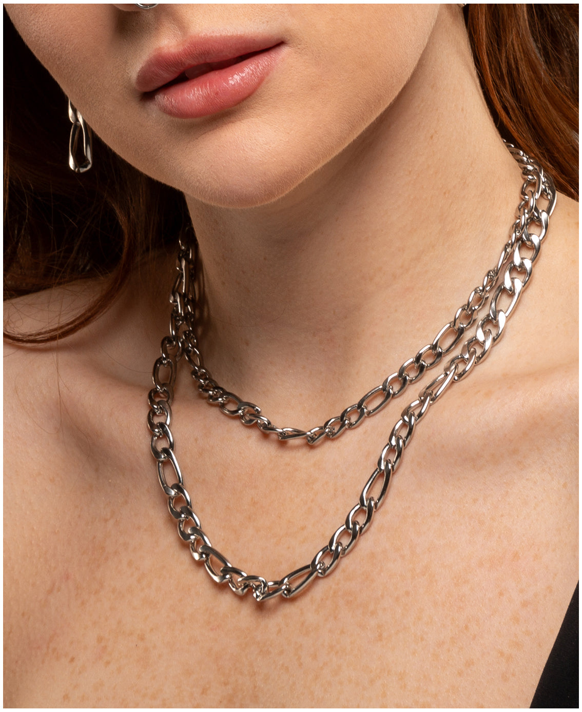 silver figaro necklaces in stainless steel