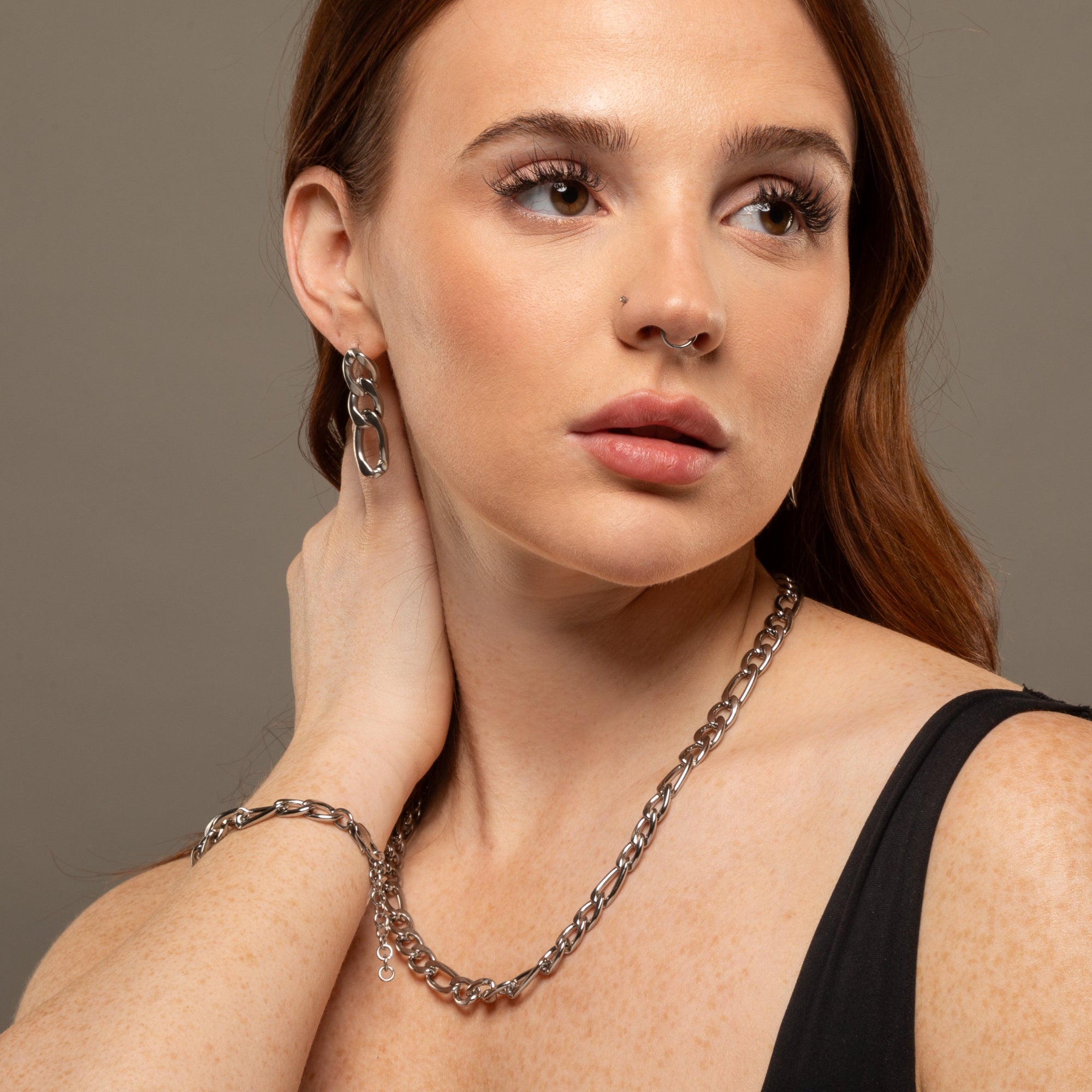 figaro chain bracelet in silver 10mm