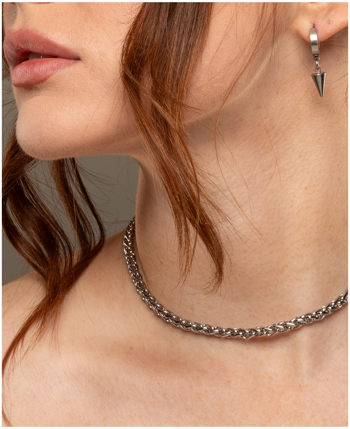 foxtail choker in silver