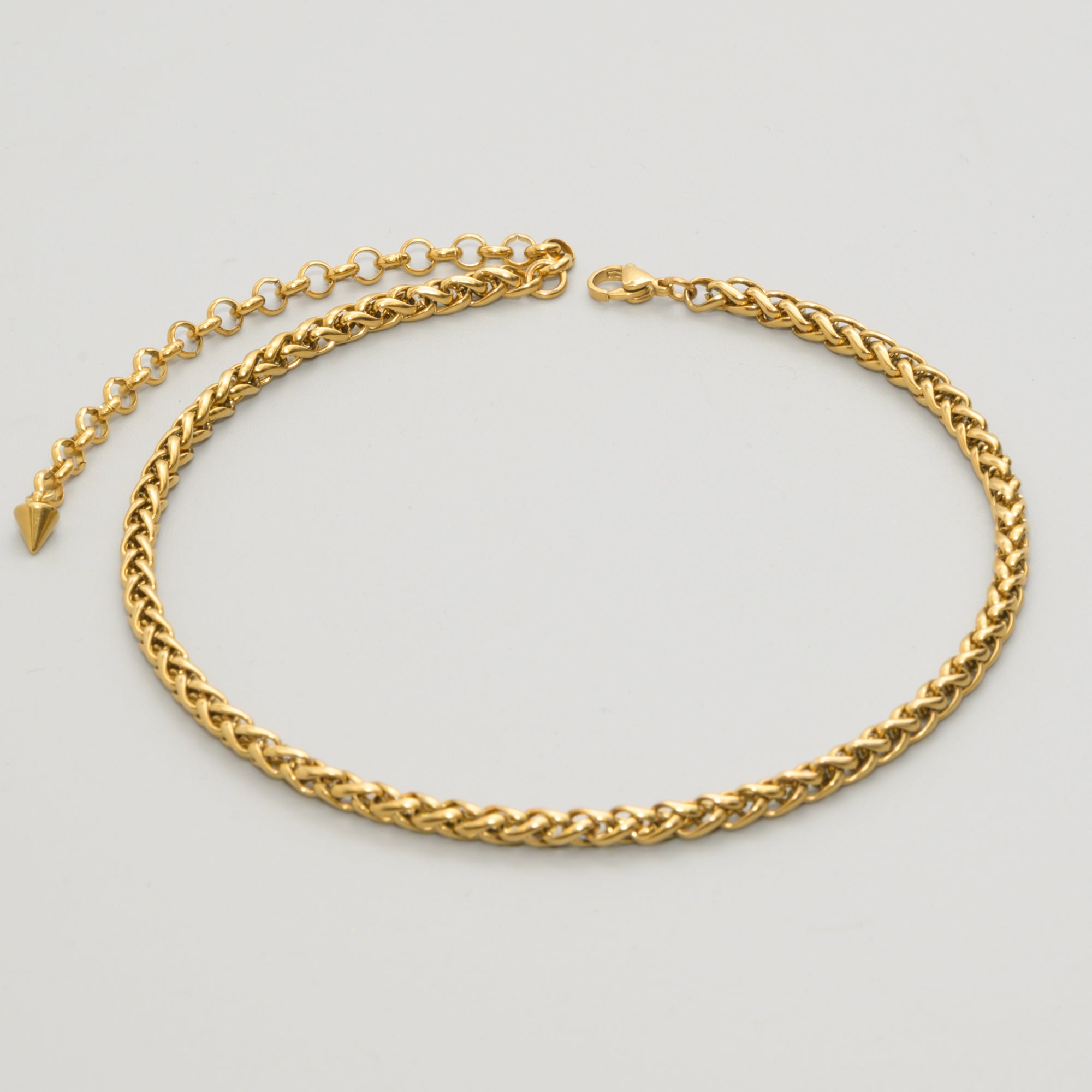 Chunky 5mm Foxtail choker necklace in Gold stainless steel