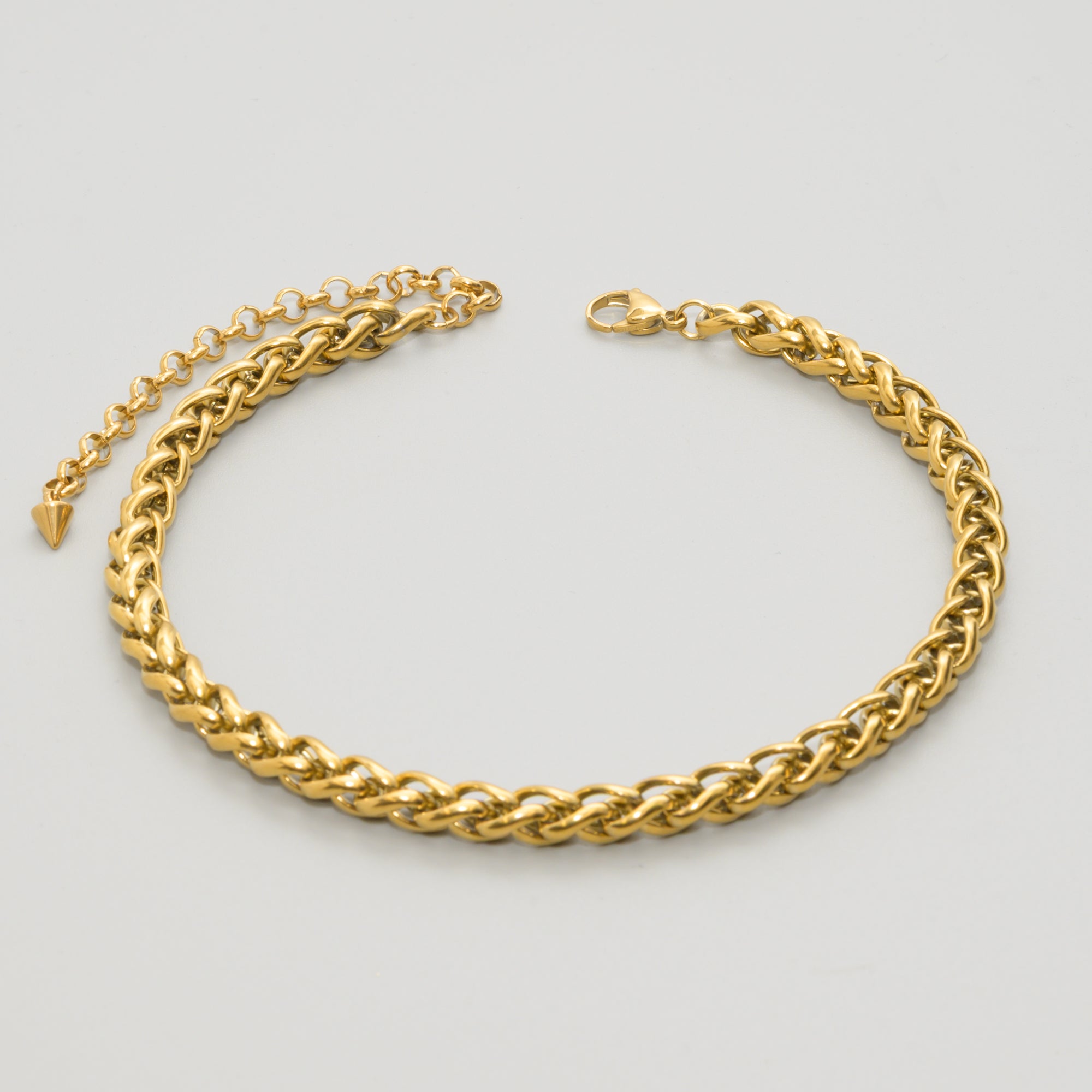 Chunky 8mm Foxtail choker necklace in Gold stainless steel