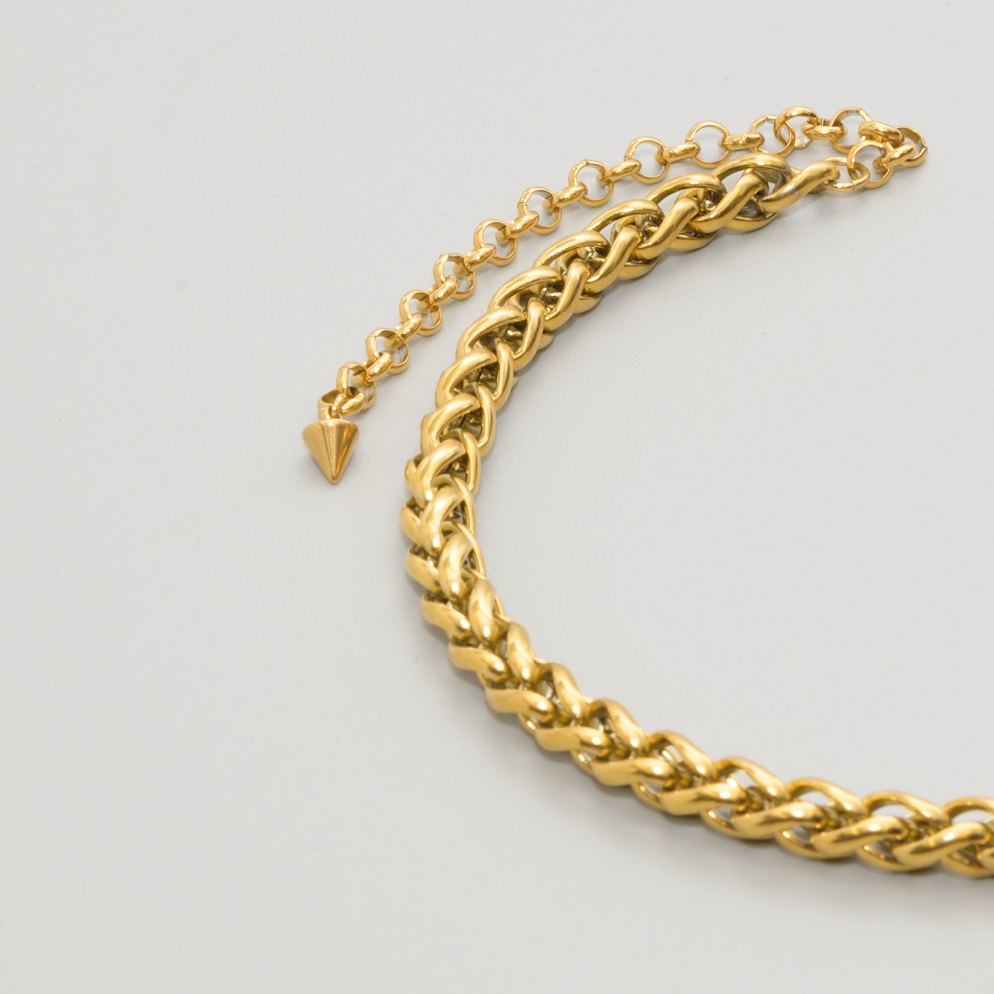 Chunky 8mm Foxtail choker necklace in Gold stainless steel