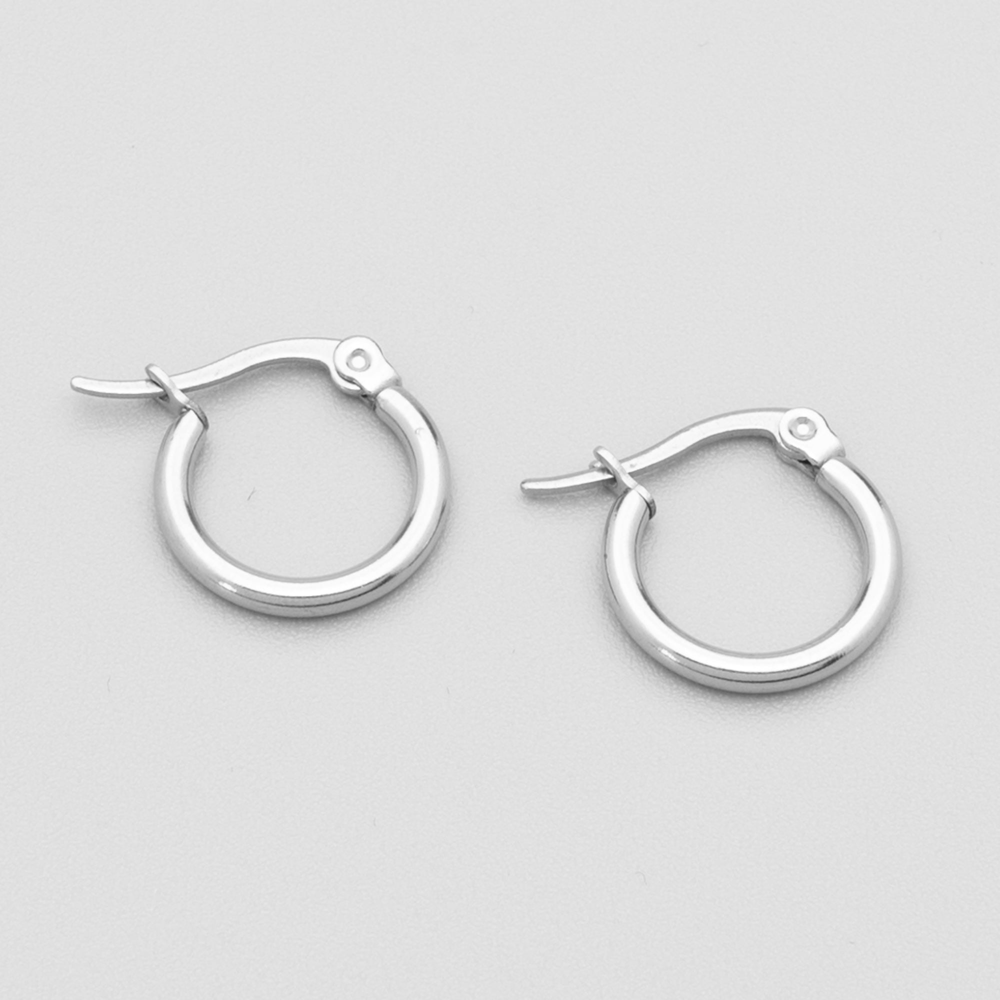 Extra small plain silver hoop earrings
