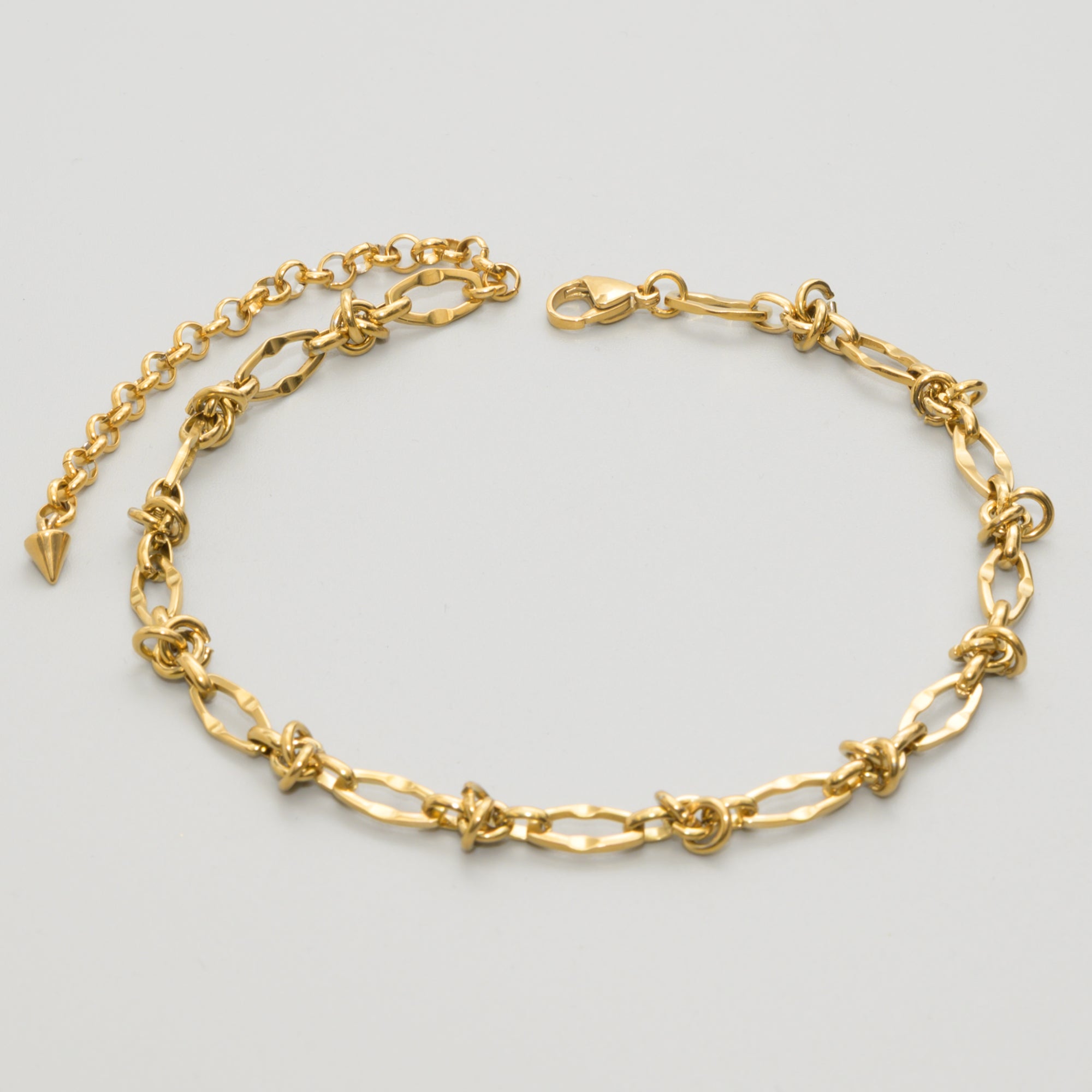 Knot Link Choker Necklace - (Gold) 10mm