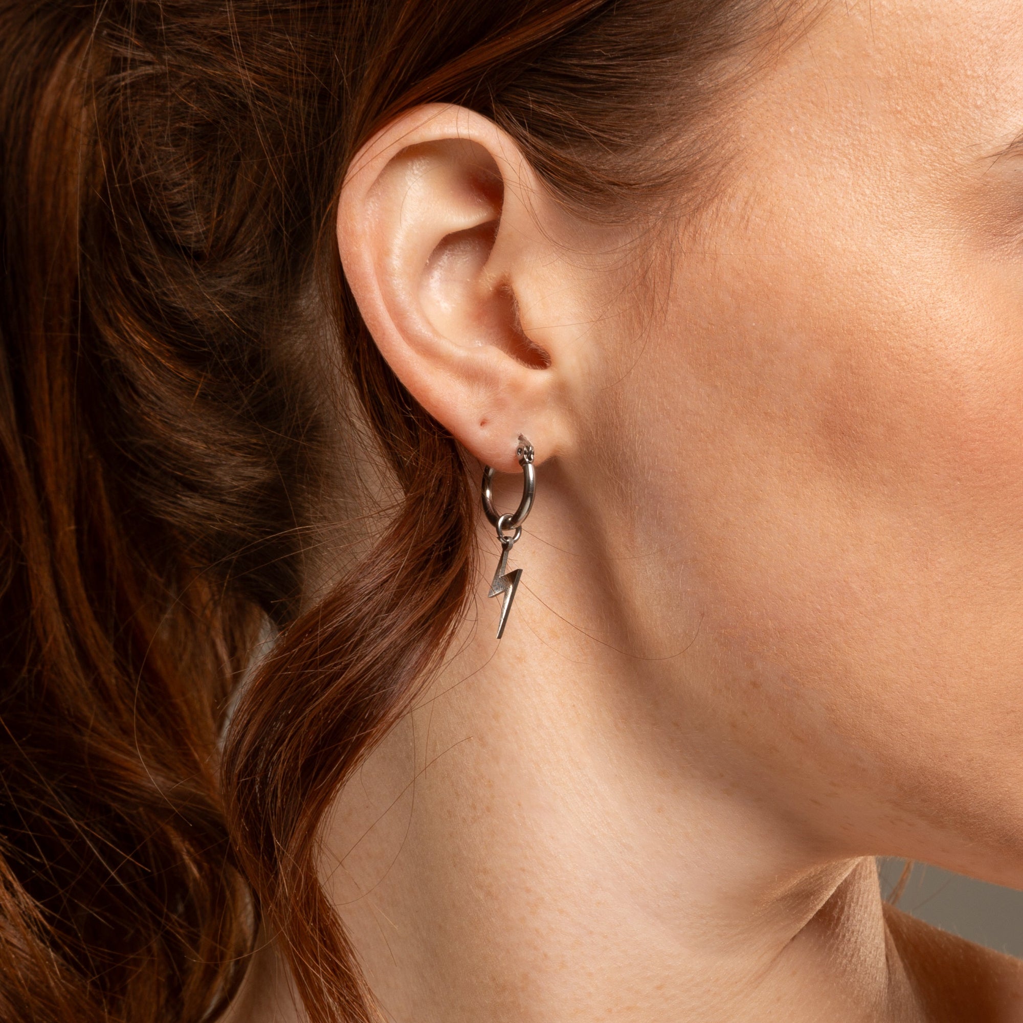 stainless steel Lightning bolt earrings