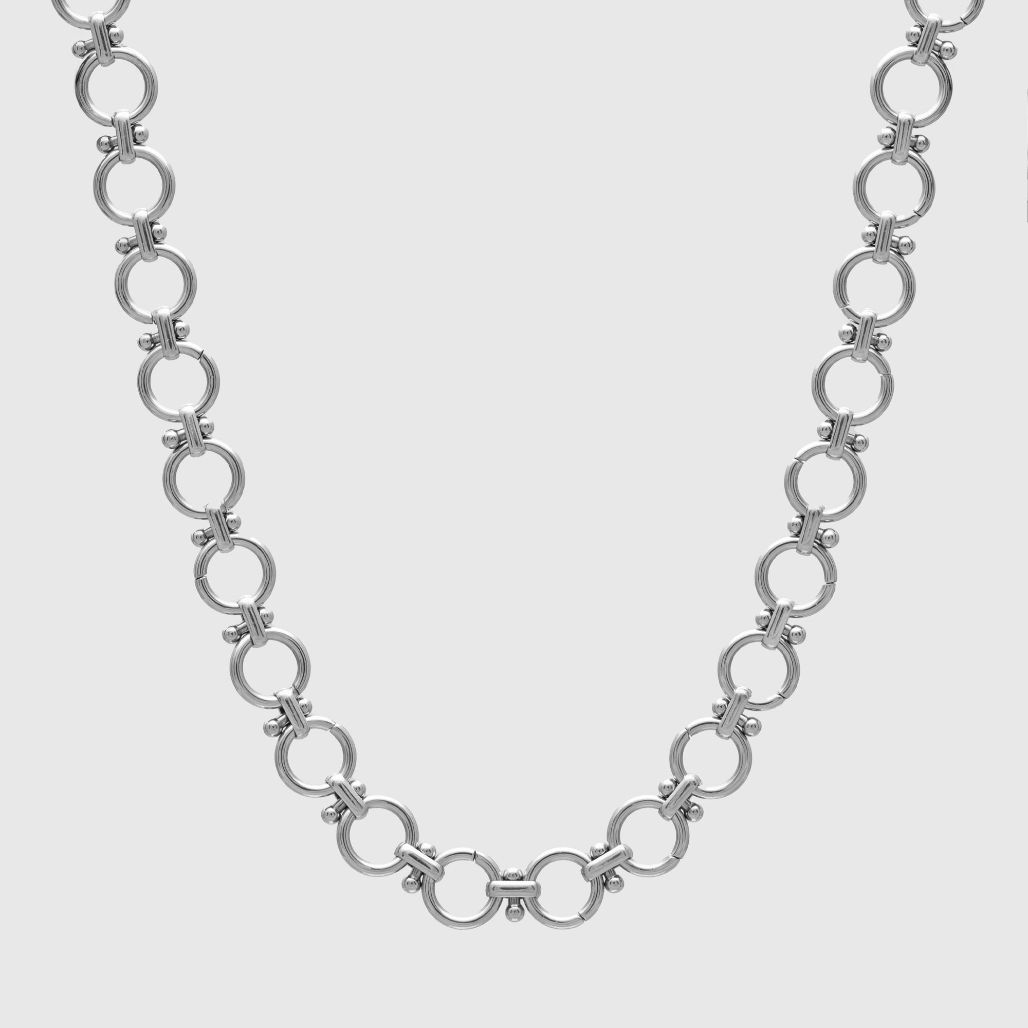 O ring link chain necklace in silver, chunky 12mm necklace