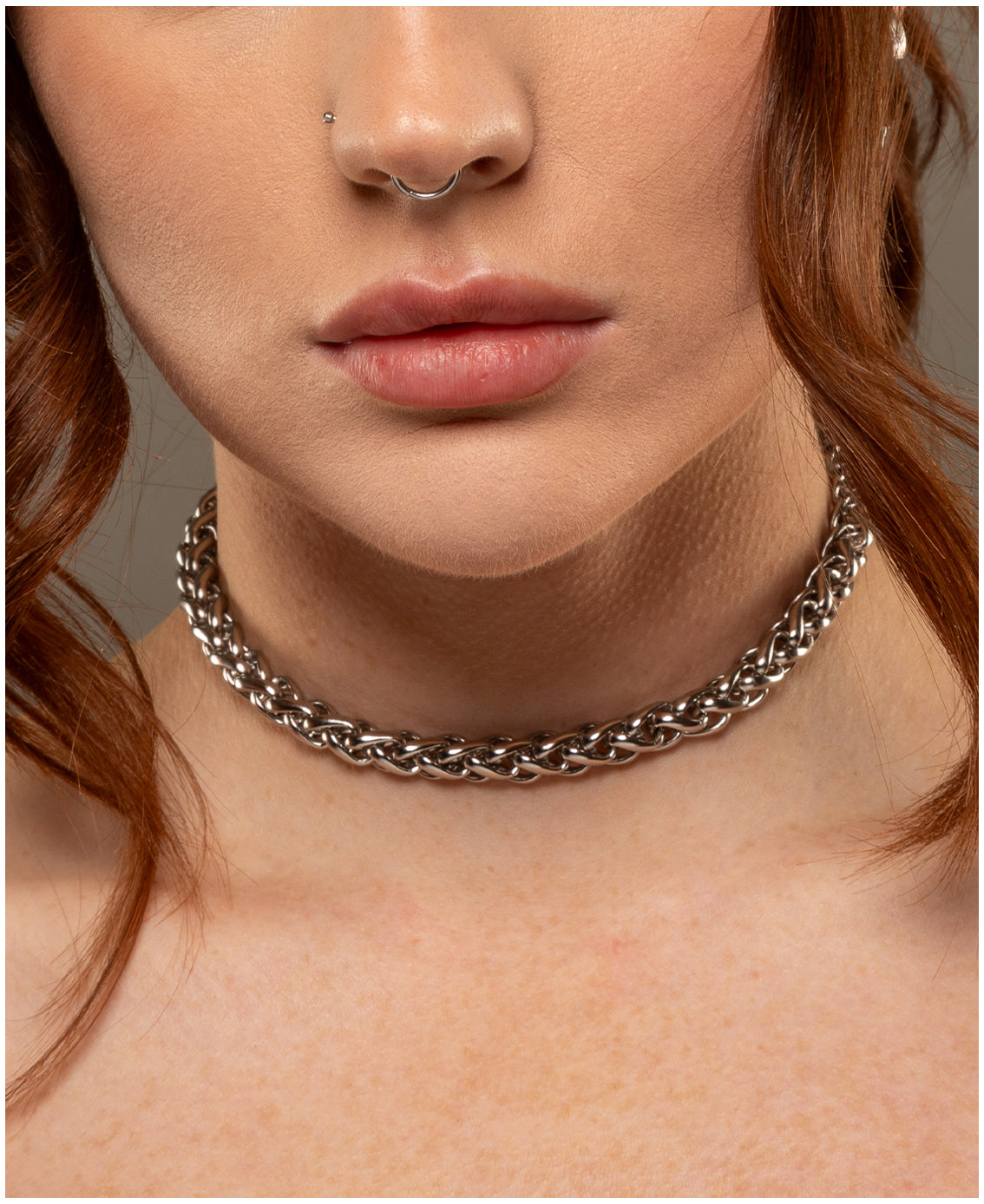 plain choker necklaces in stainless steel