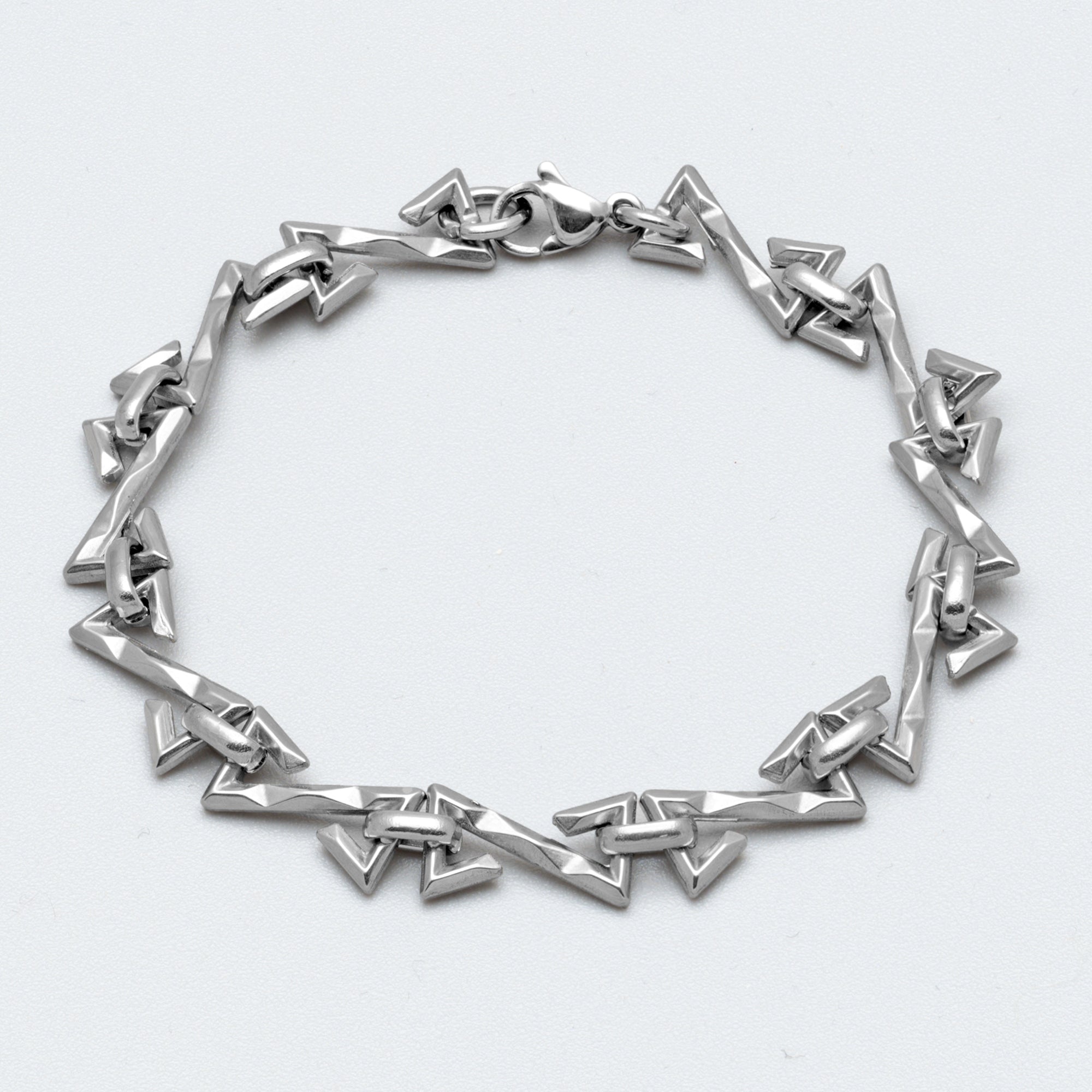 chunky silver Z link bracelet in silver non tarnish stainless steel