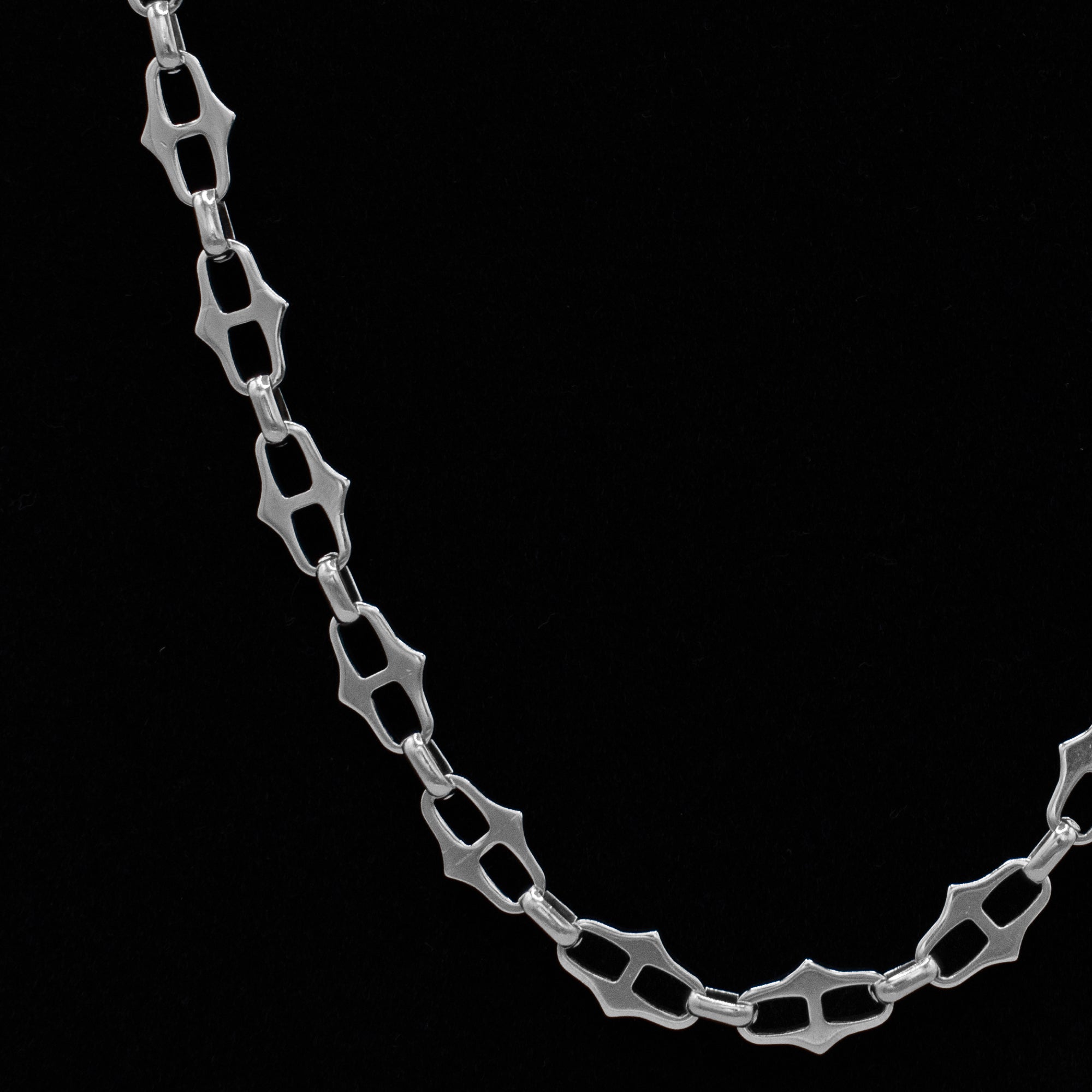 silver chunky spike link necklace