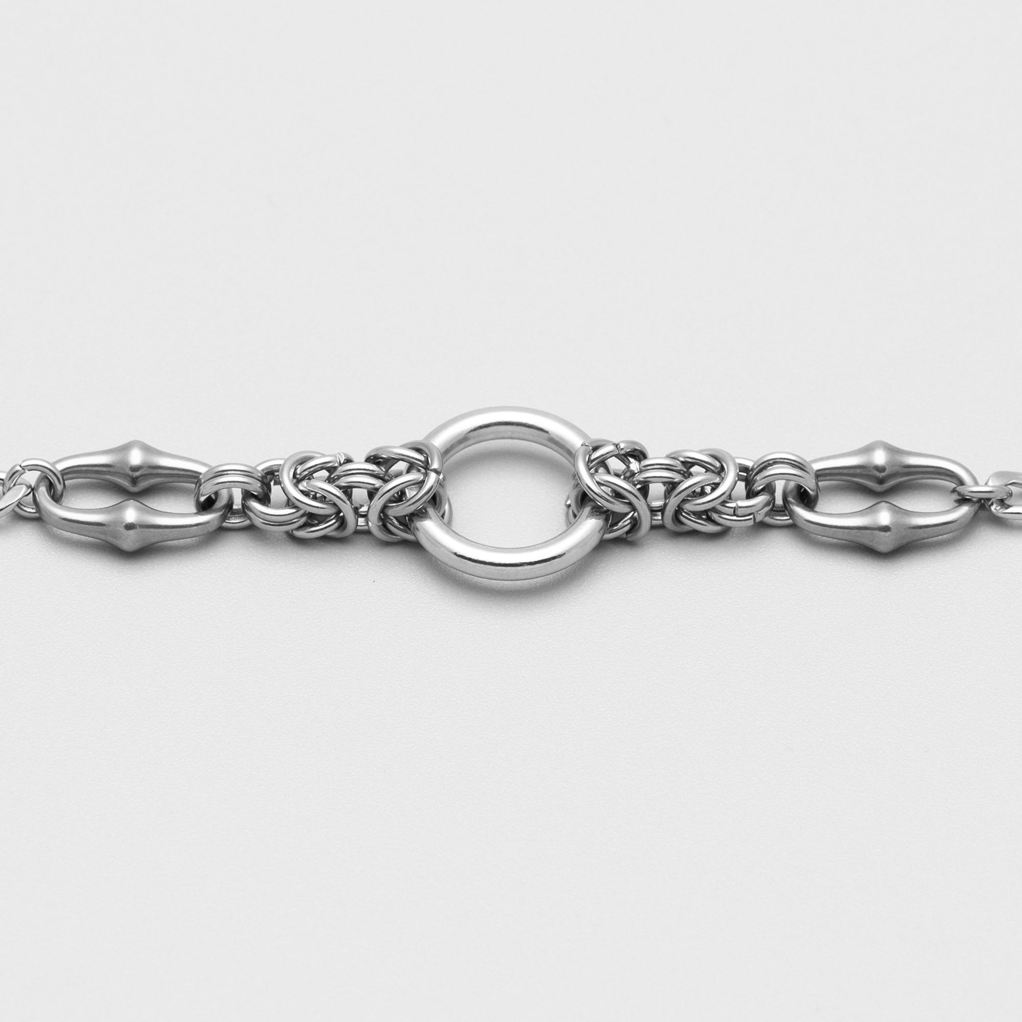 Silver O ring day collar bracelet