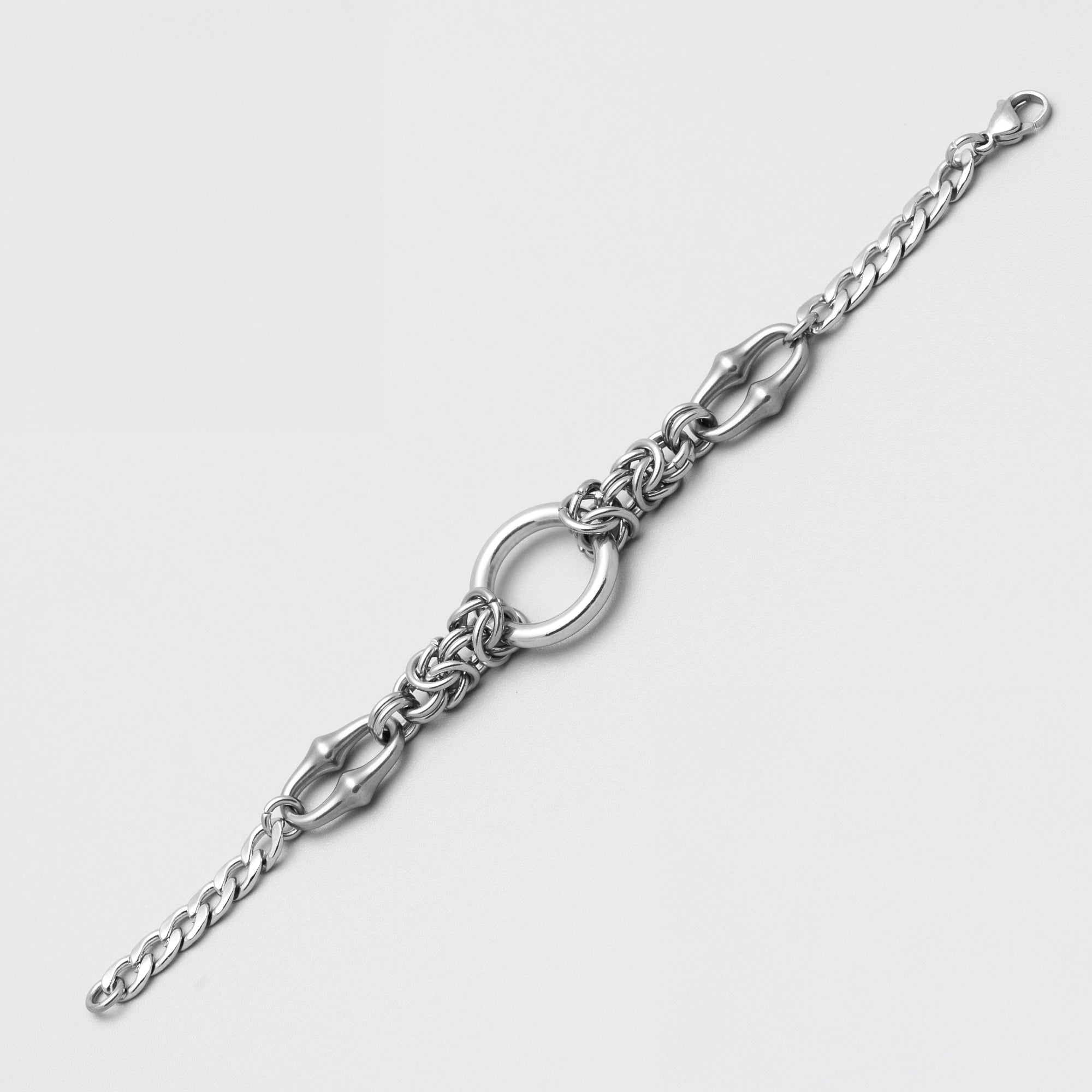 Silver O ring day collar bracelet