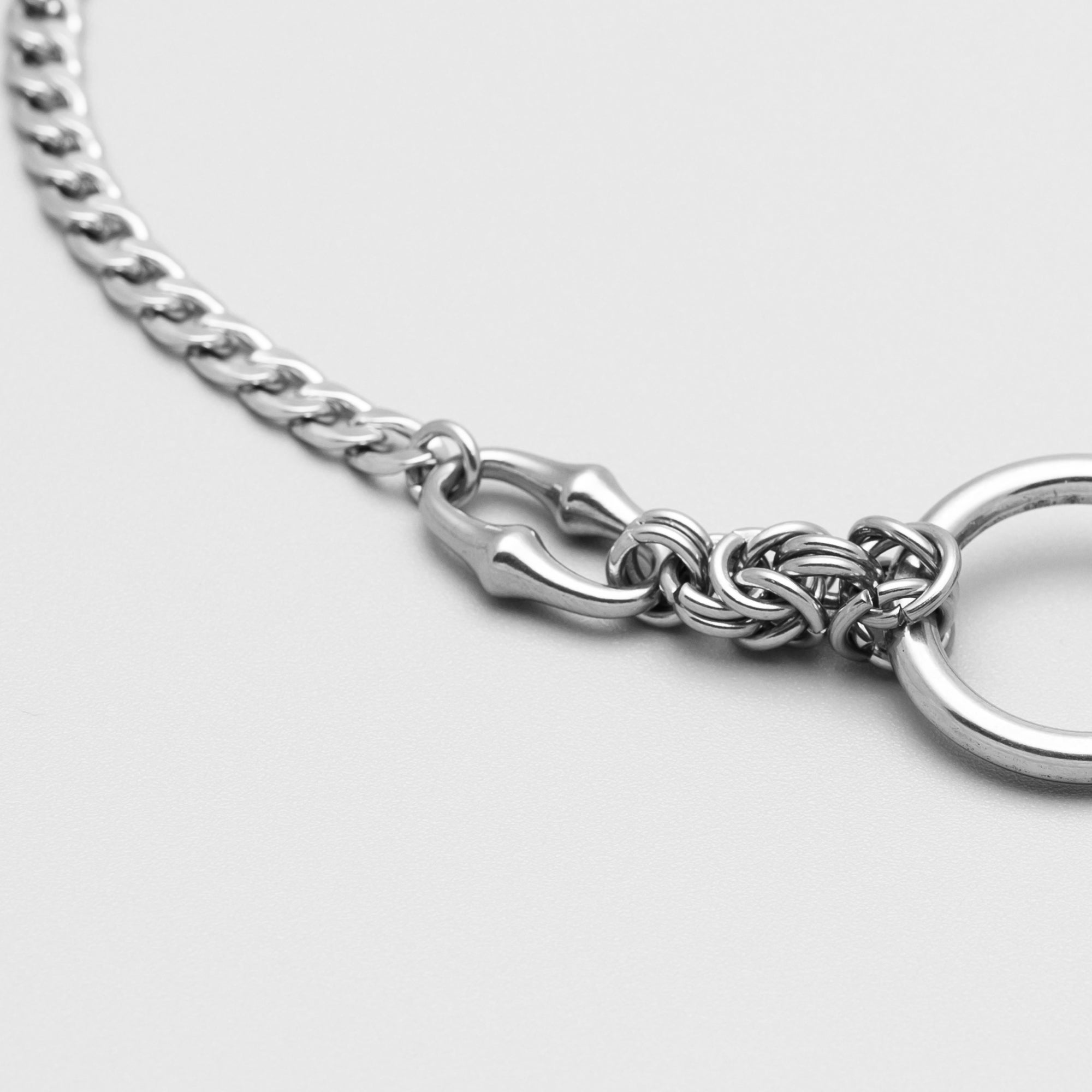 Silver Gothic link chainmail choker necklace