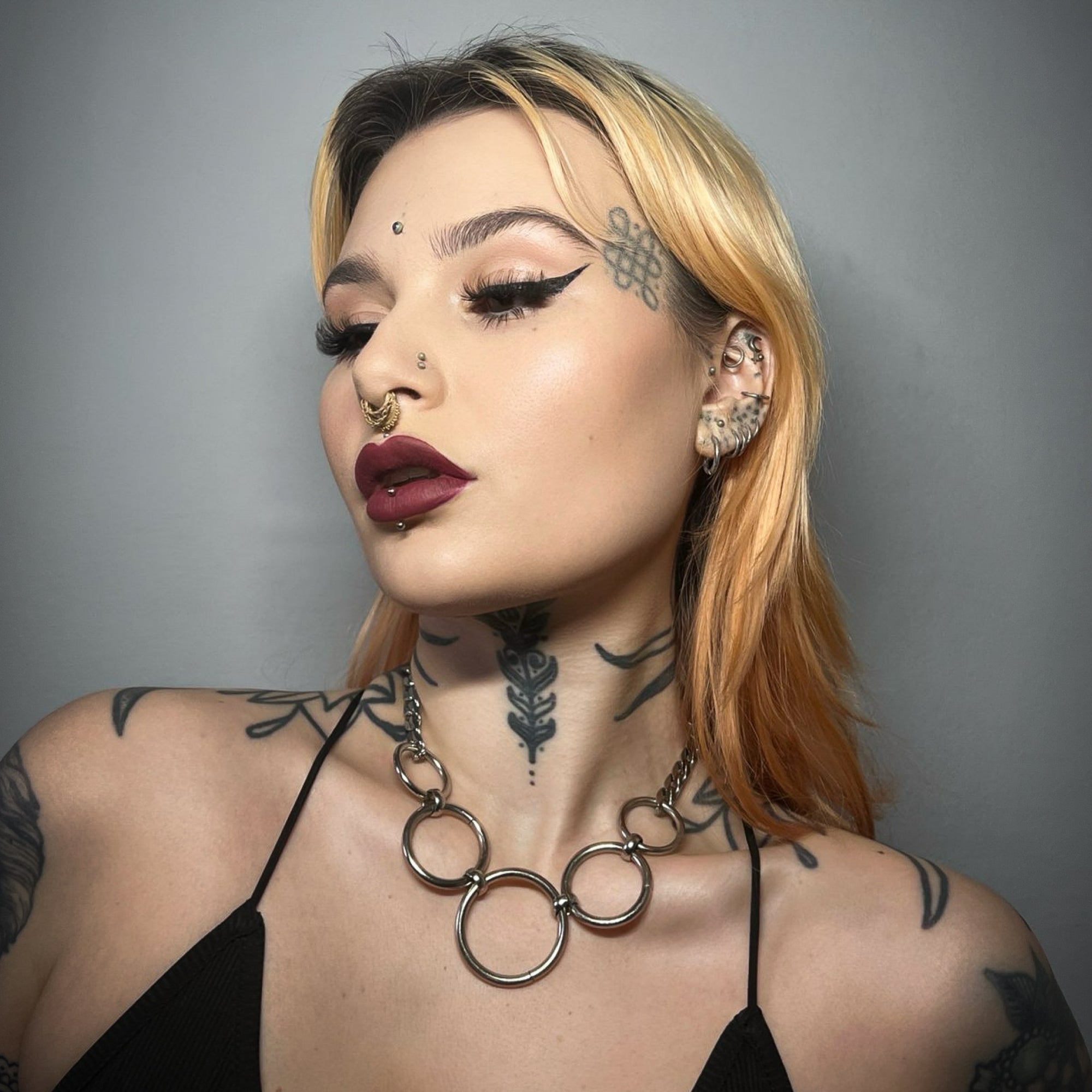 The Rings Gothic O Ring Choker Necklace (Silver)