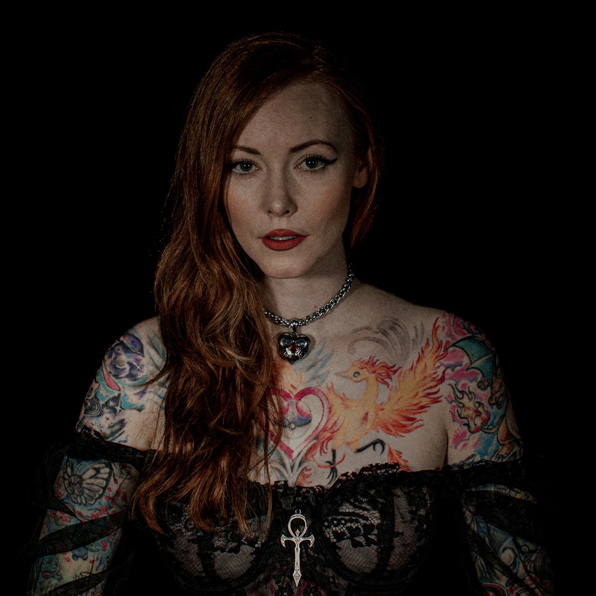 Gothic Female model wears our Eternal Love choker