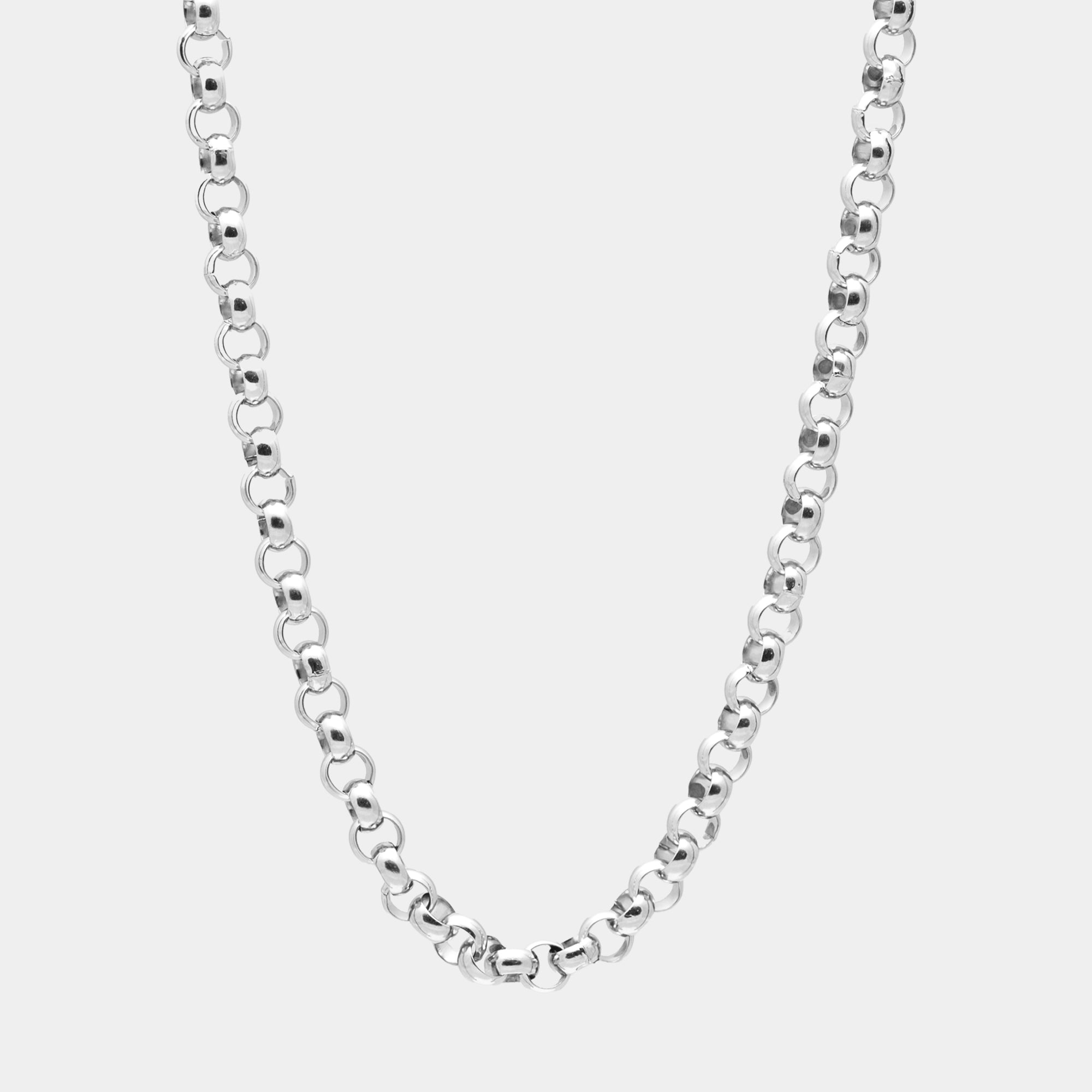 chunky belcher chain necklace in silver 10mm wide