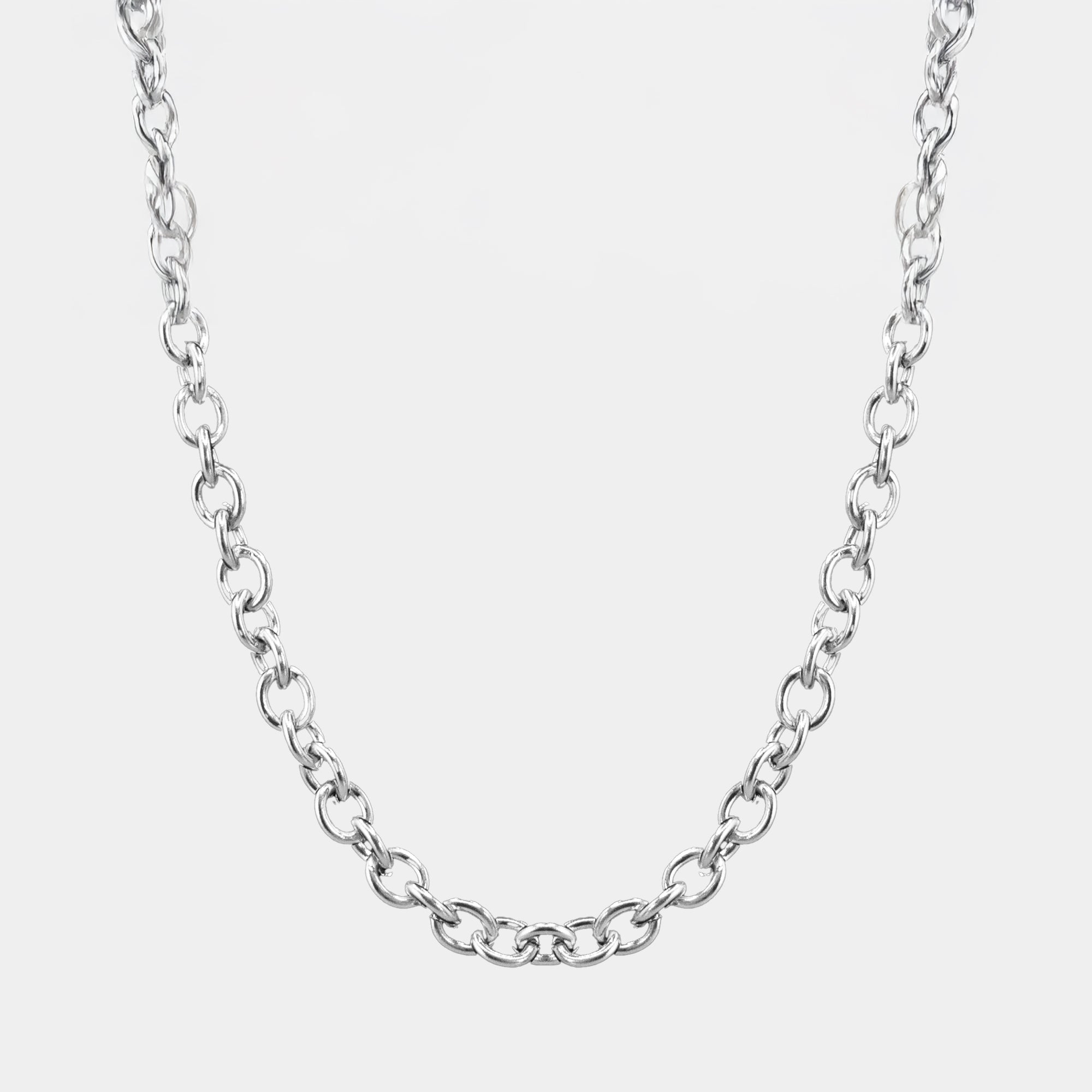 chunky silver cable chain necklace 10mm wide