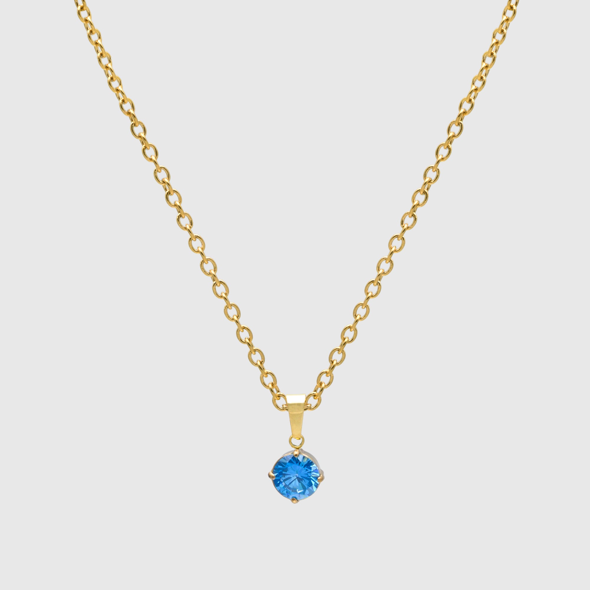 Blue Topaz December birthstone pendant necklace in Gold