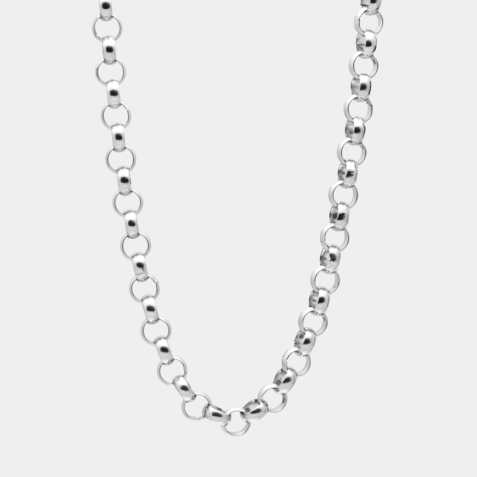 chunky silver belcher chain necklace 12mm wide