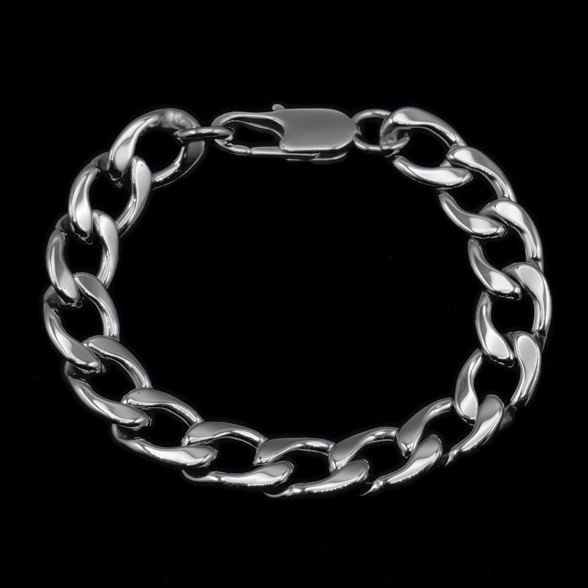 Bracelet à maillons cubains - (argent) 12 mm