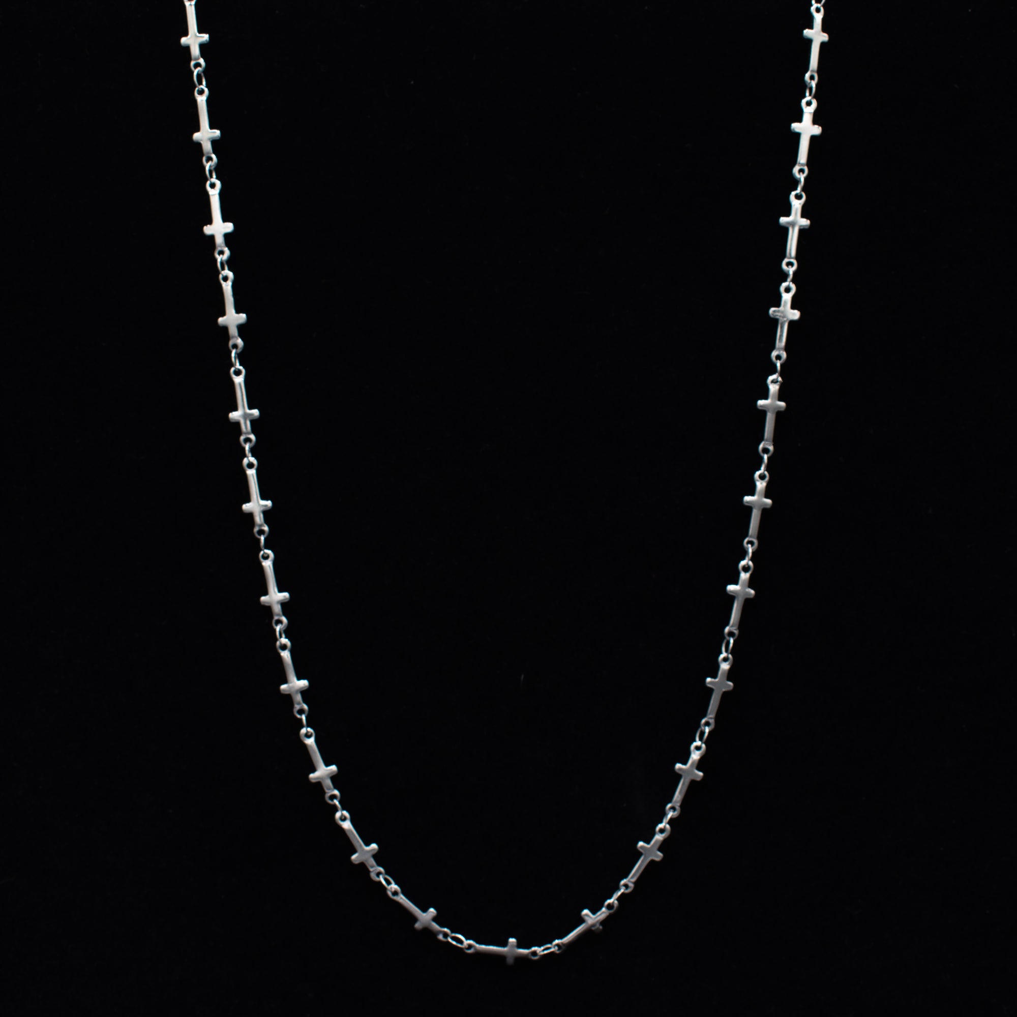 Cross Link Necklace - (Silver) 12mm