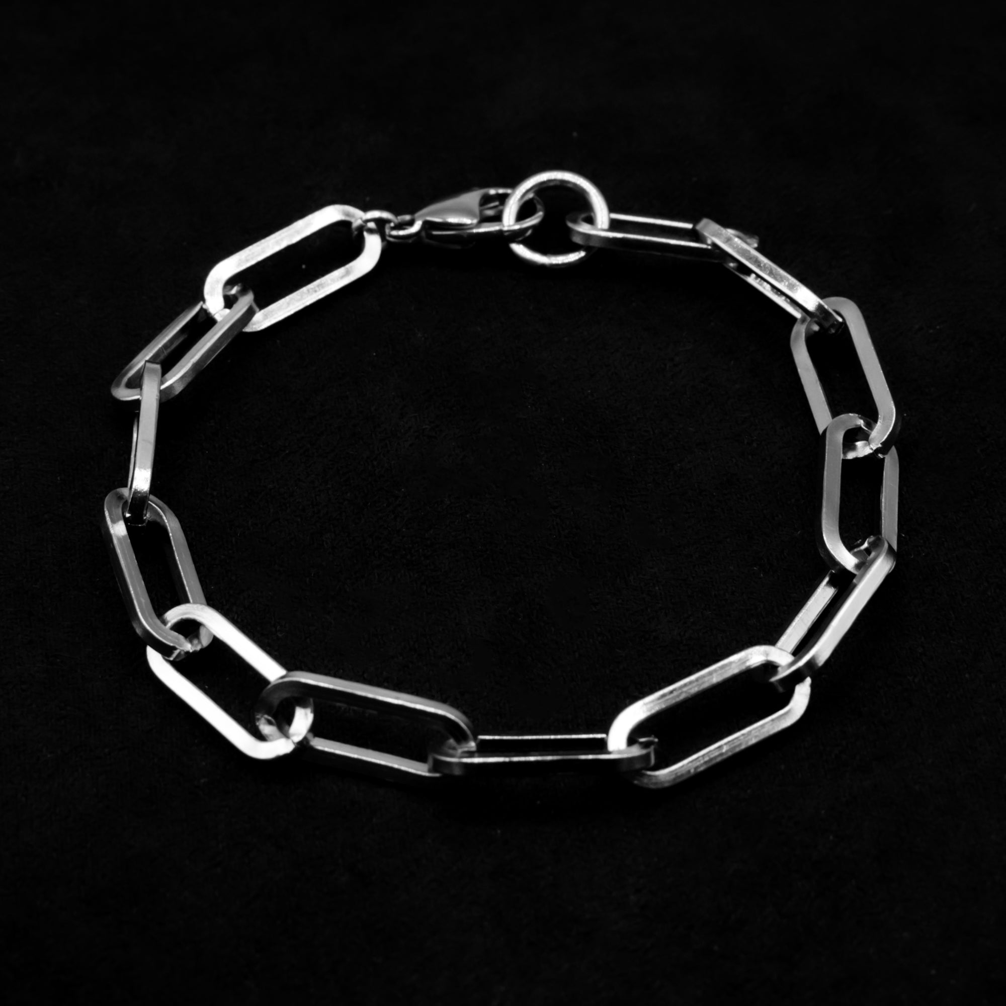Paperclip Chain Bracelet - (Silver) 18mm