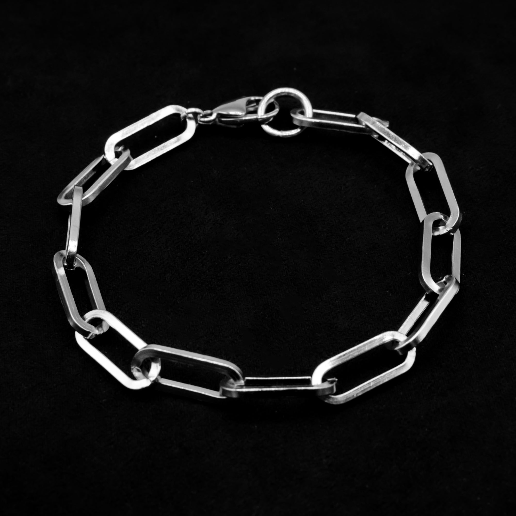 Büroklammer-Kettenarmband – (Silber) 18 mm