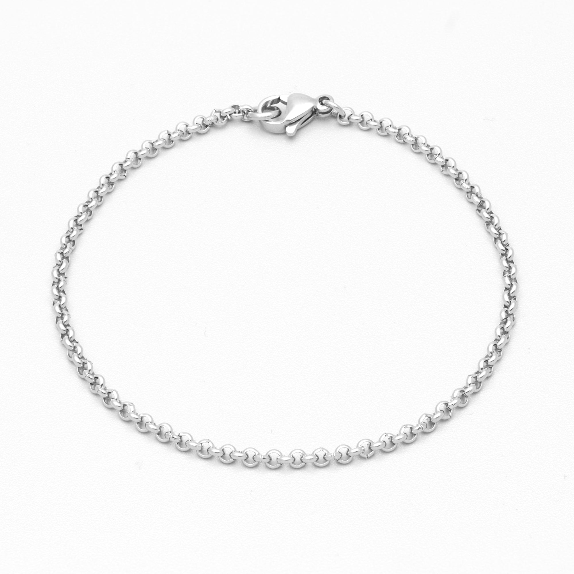 silver dainty belcher bracelet 2mm wide