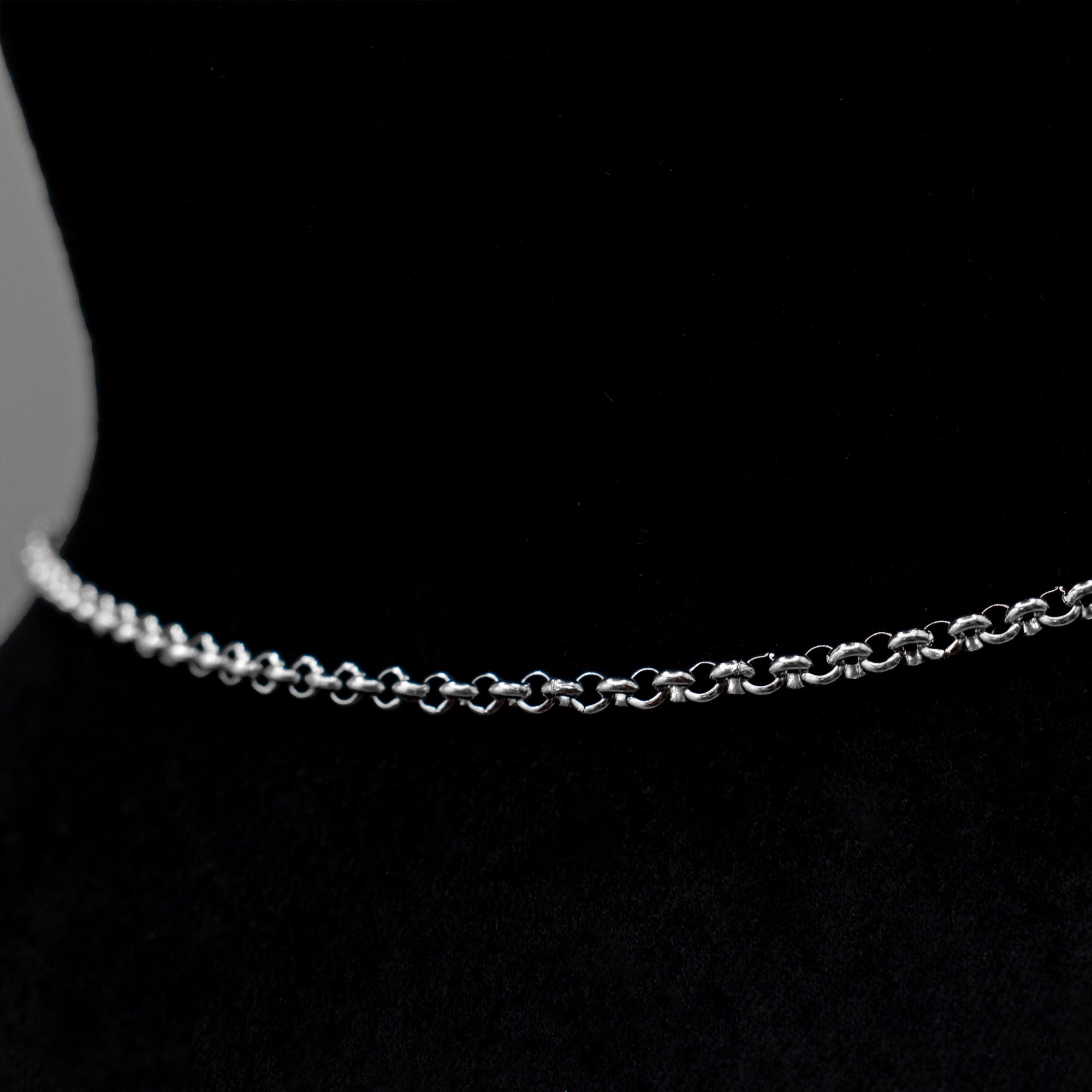 Plain Belcher Choker Necklace - (Silver) 2mm