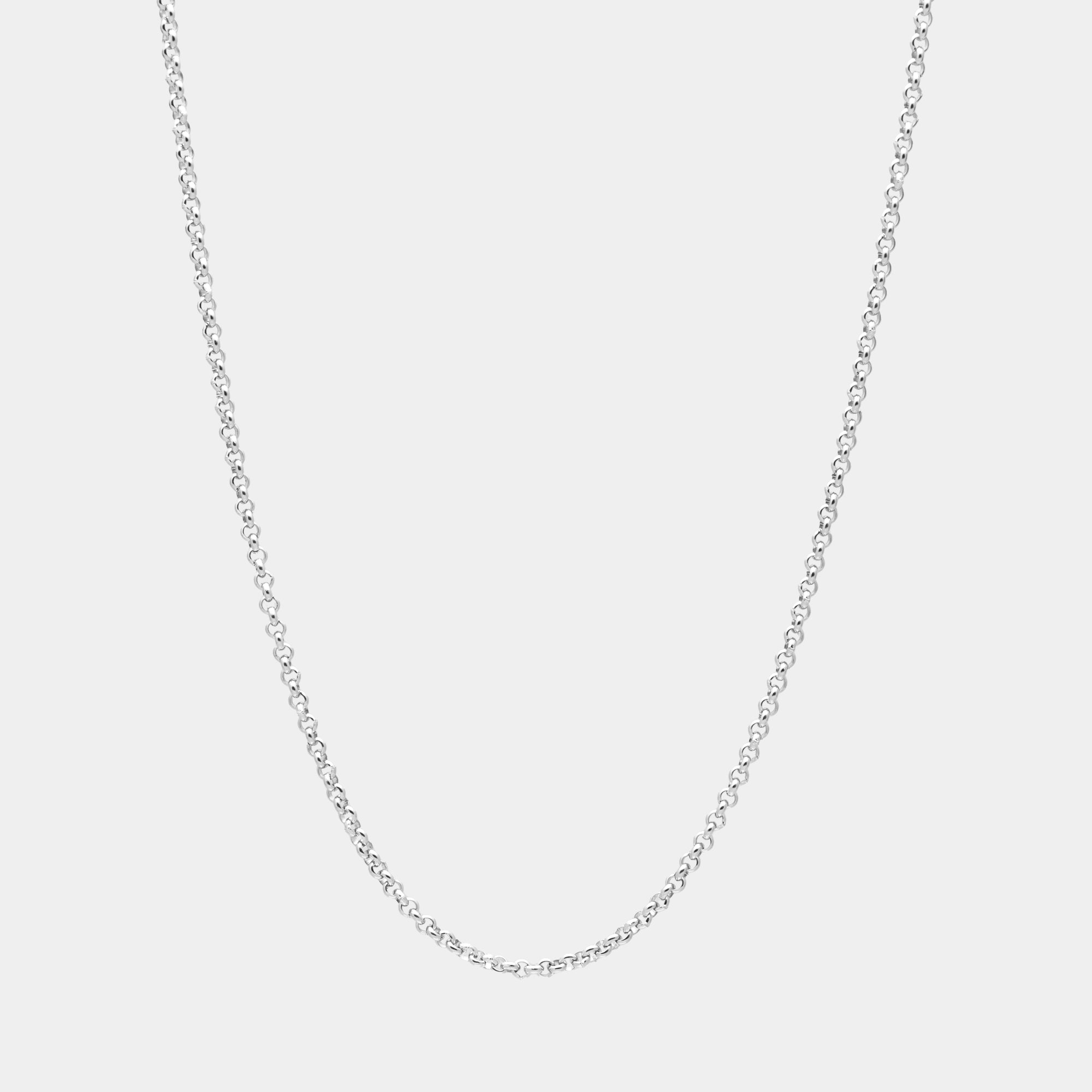 dainty belcher chain necklace in silver 2mm wide