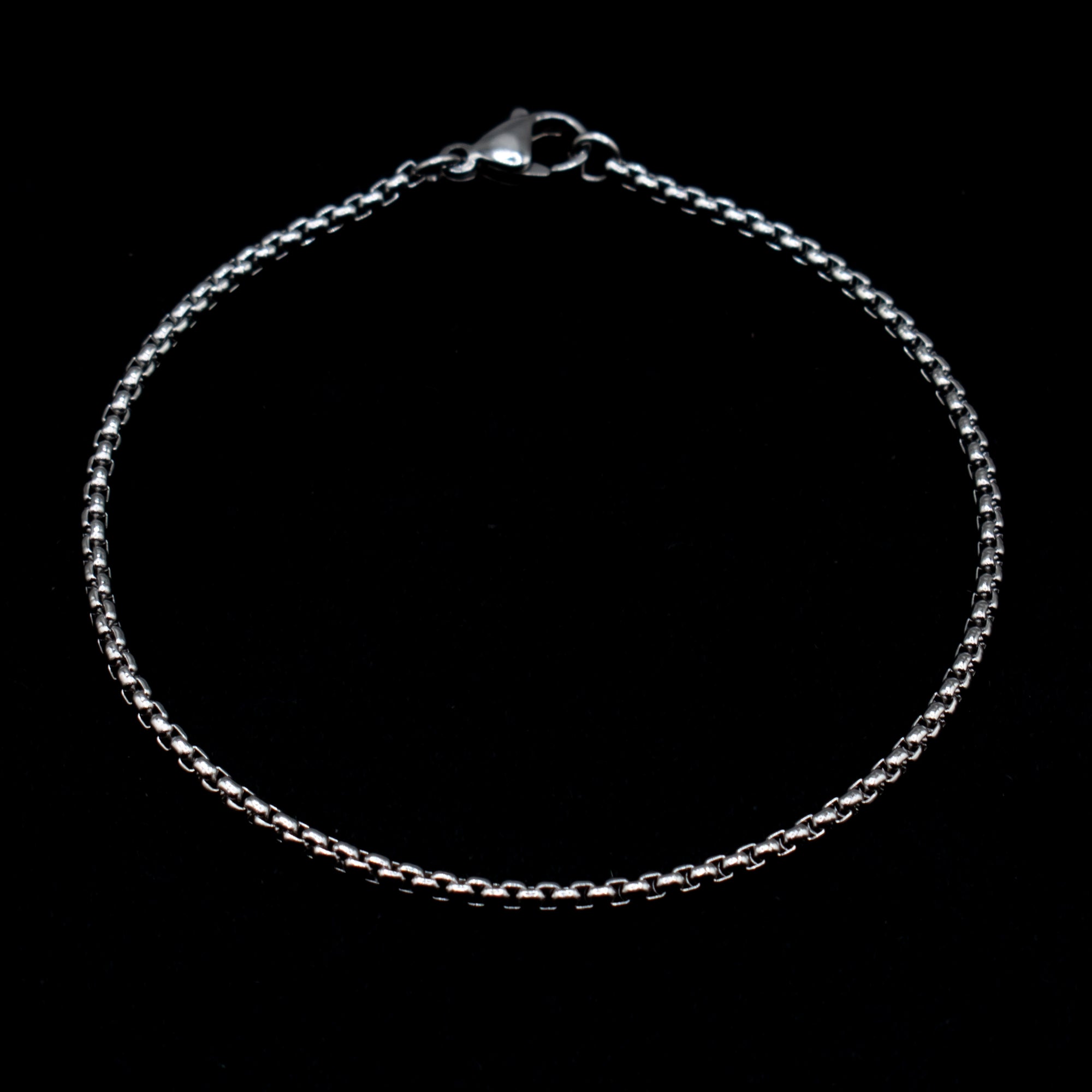 Box Chain Bracelet - (Silver) 2mm