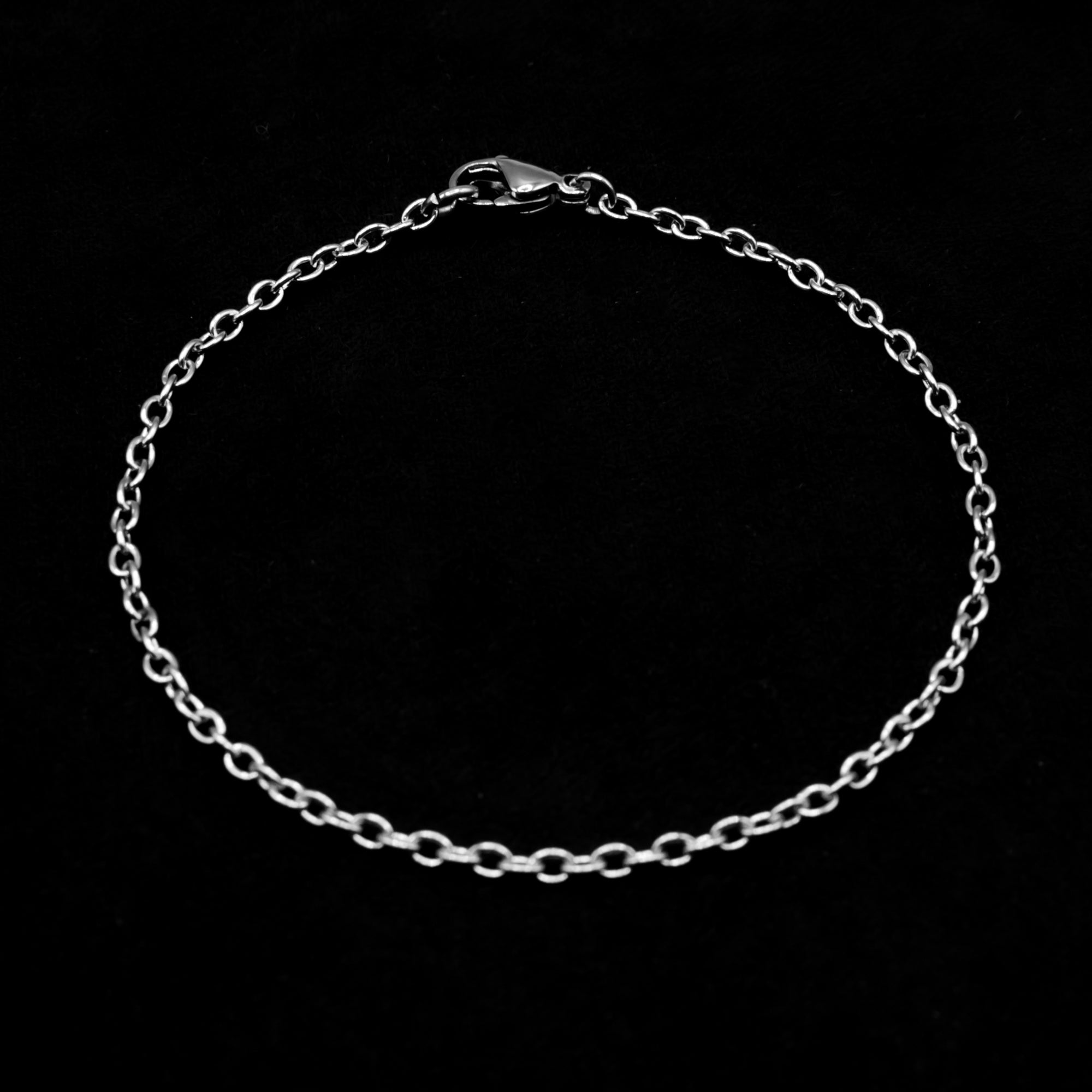 Cable Chain Bracelet - (Silver) 2mm