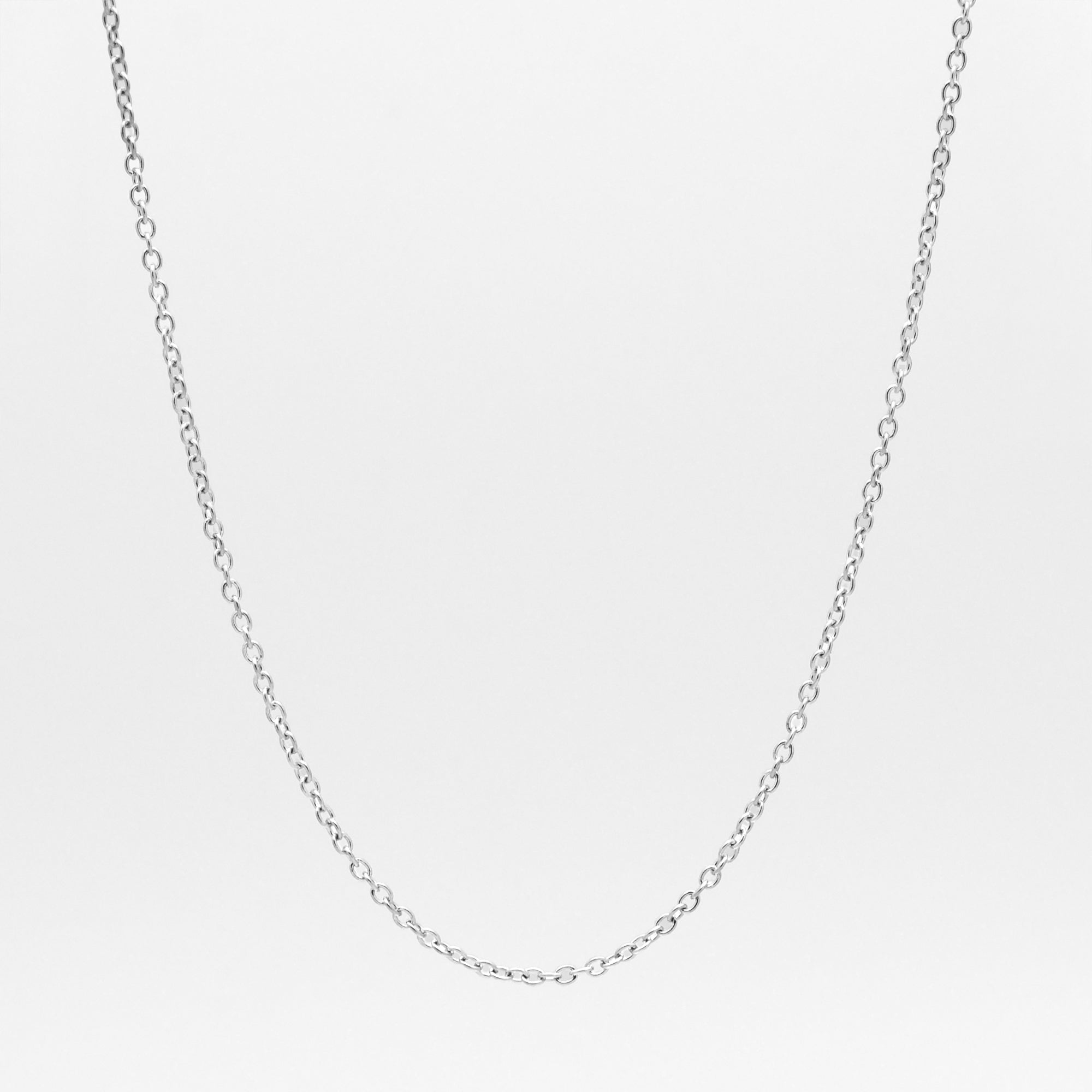 dainty micro cable chain necklace in silver 2mm