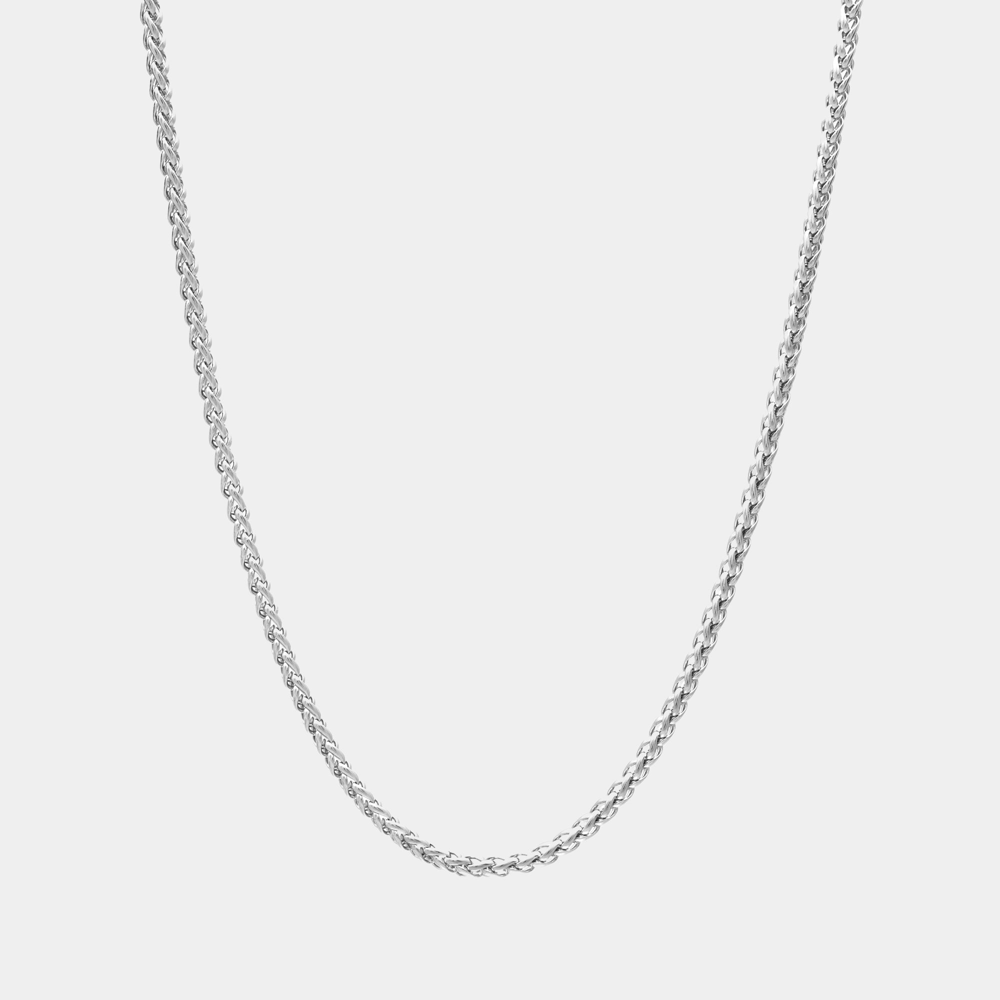 silver foxtail necklace 3mm wide 