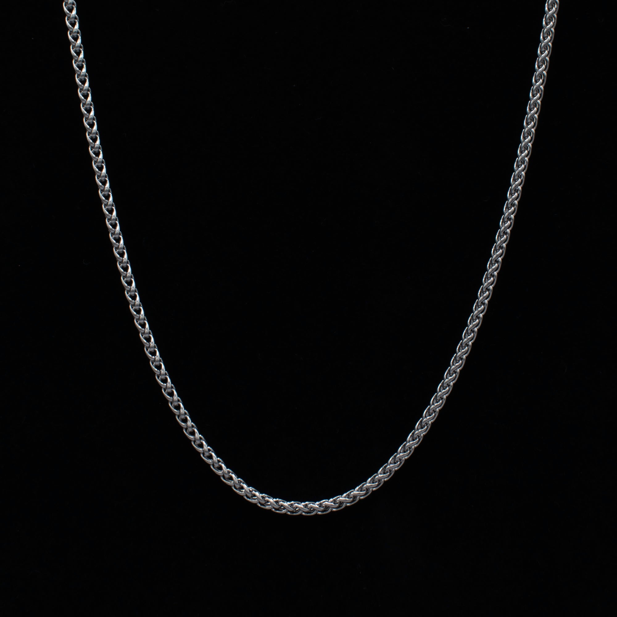 Collier queue de renard - (argent) 3 mm