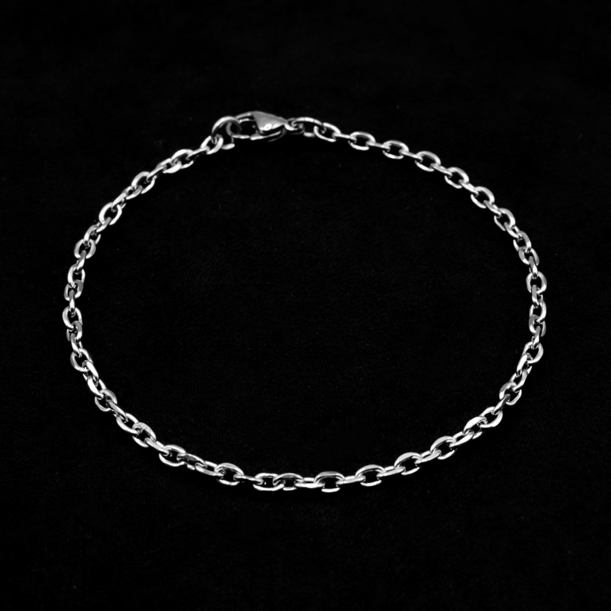 Cable Chain Bracelet - (Silver) 3mm