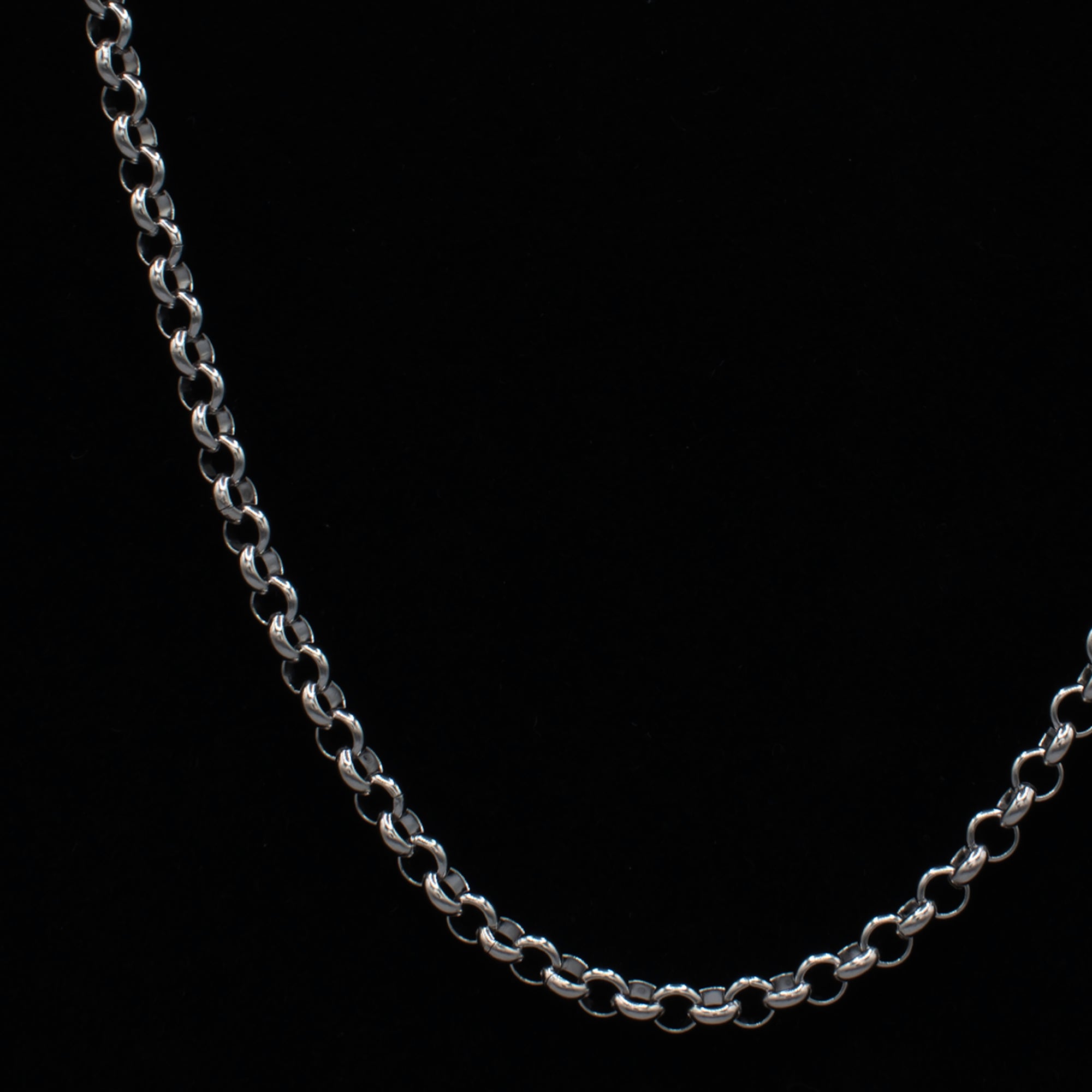 Silver Belcher Necklace - 4mm