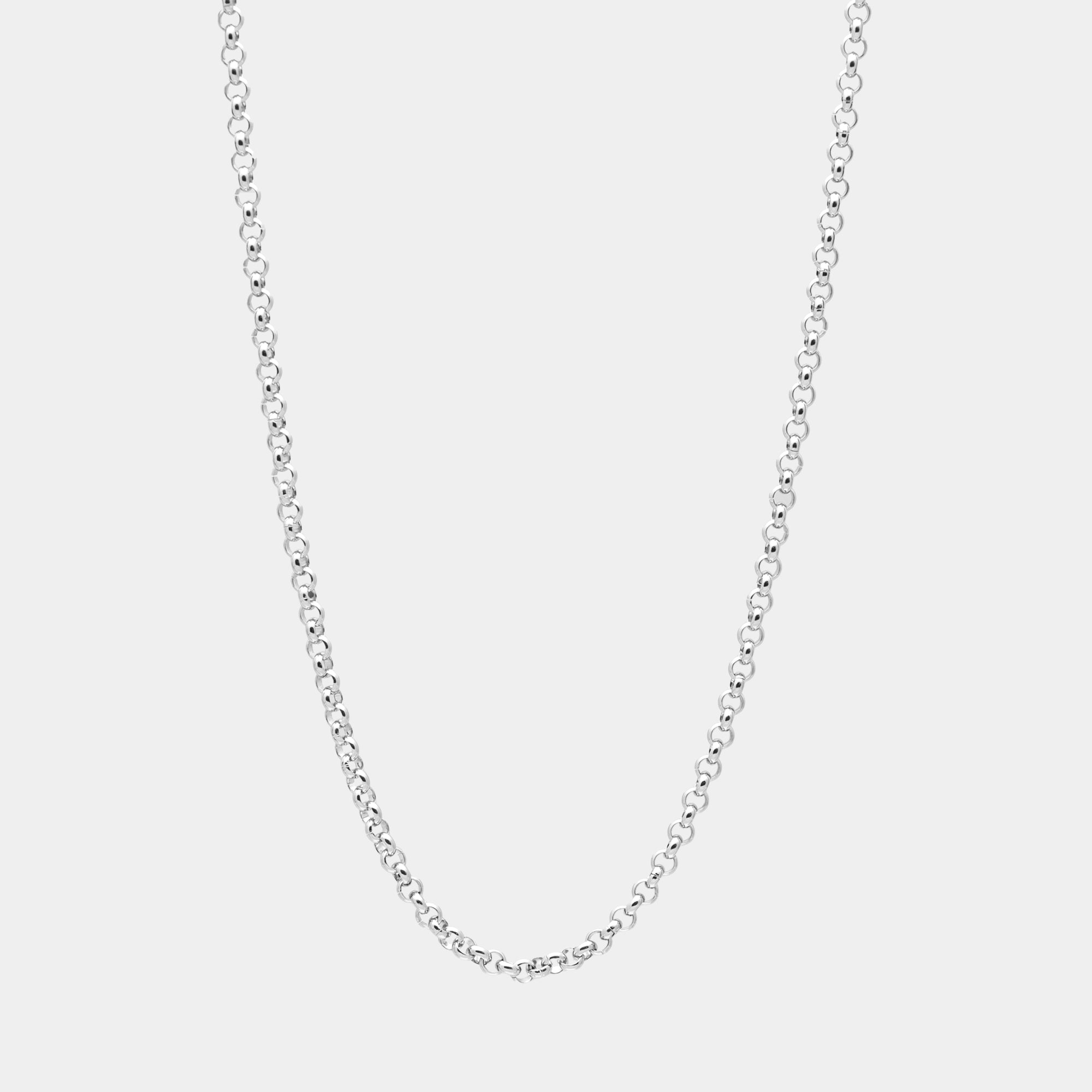 silver belcher chain necklace 4mm wide