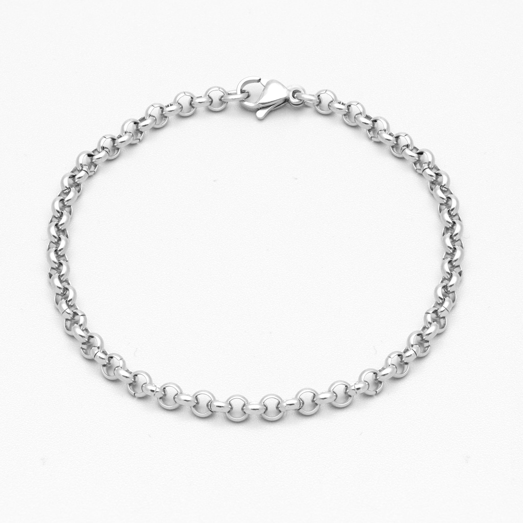 silver belcher bracelet 4mm wide