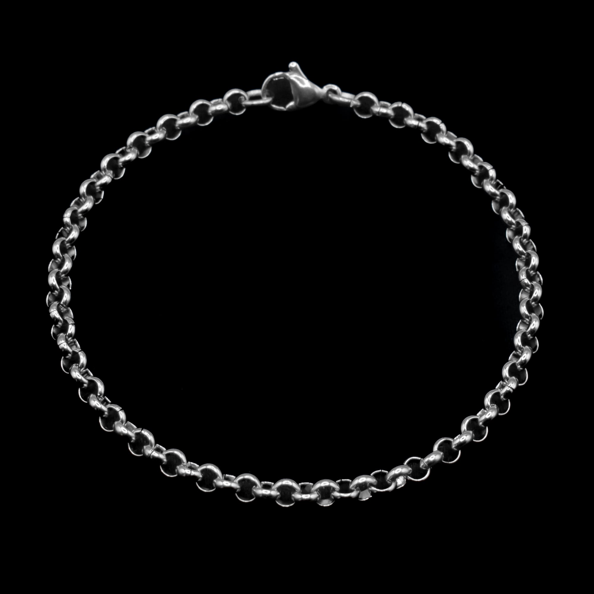 Bracelet Belcher/Rolo - (Argent) 4 mm