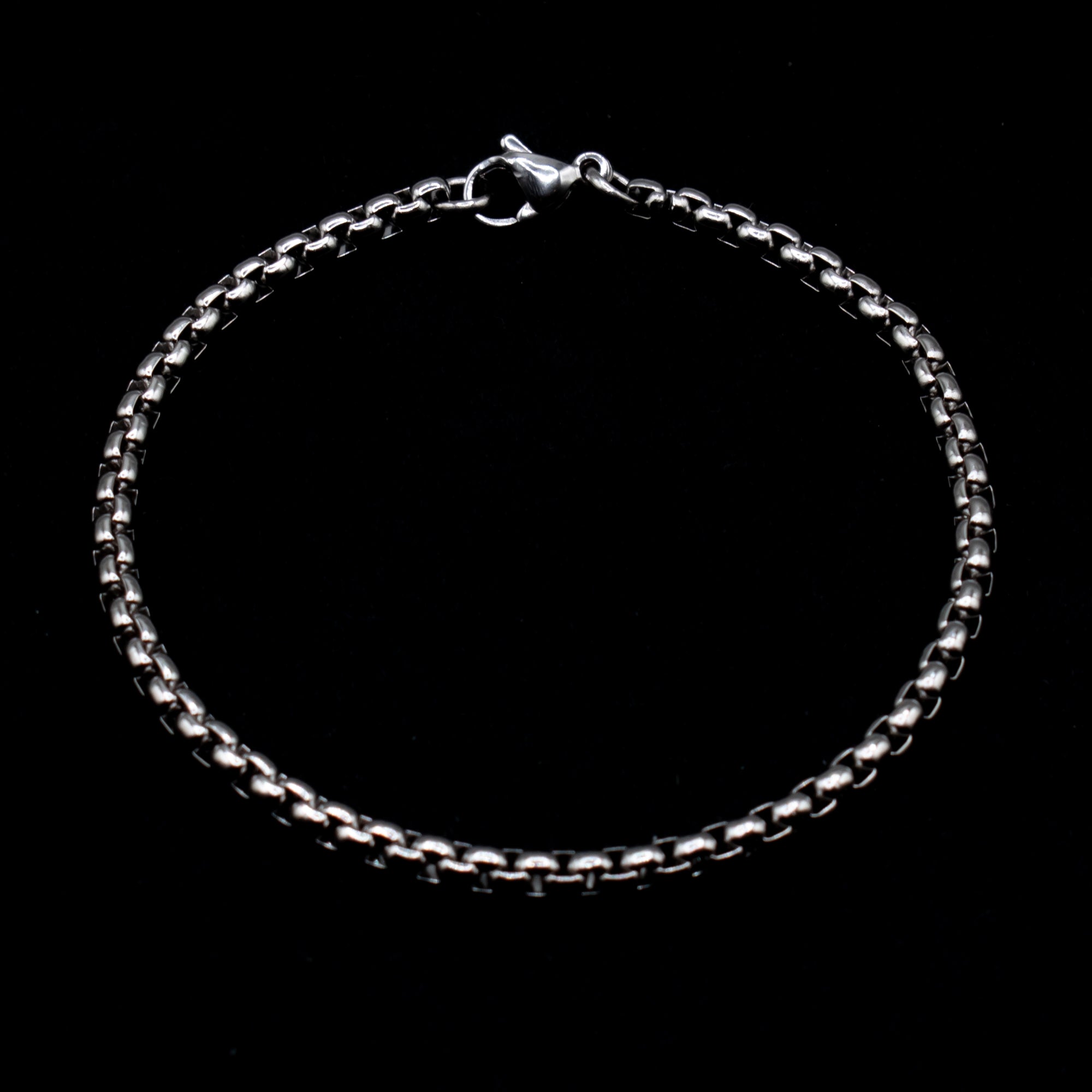 Box Chain Bracelet - (Silver) 4mm